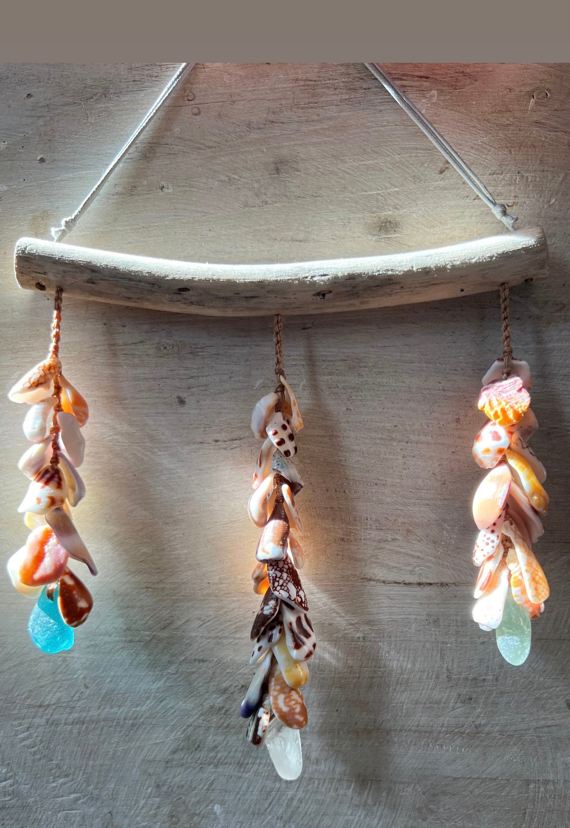 Moku Shell + Sea Glass 3 Strand Mobile
