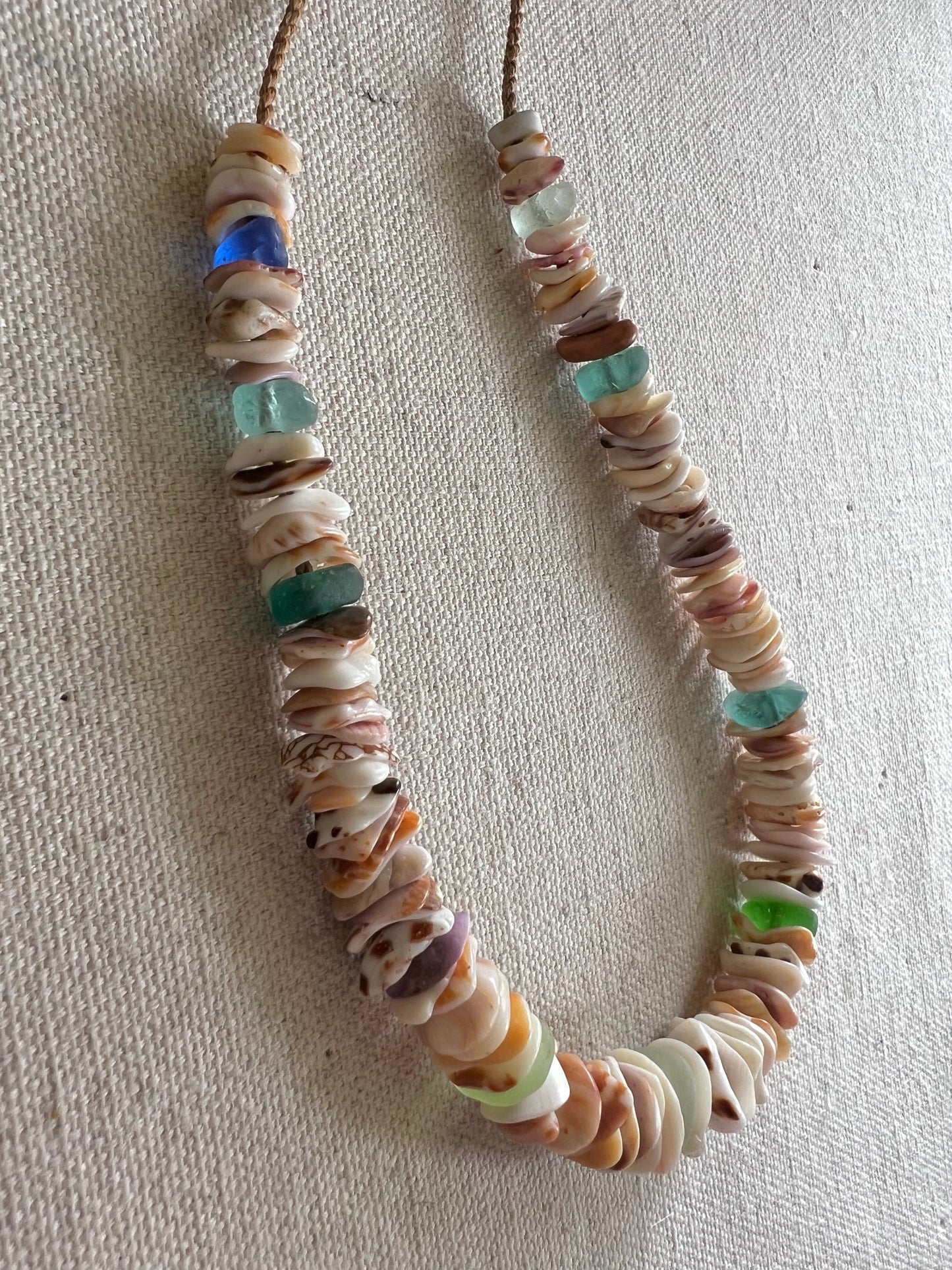 Sea Glass Hapa+Moku Necklace