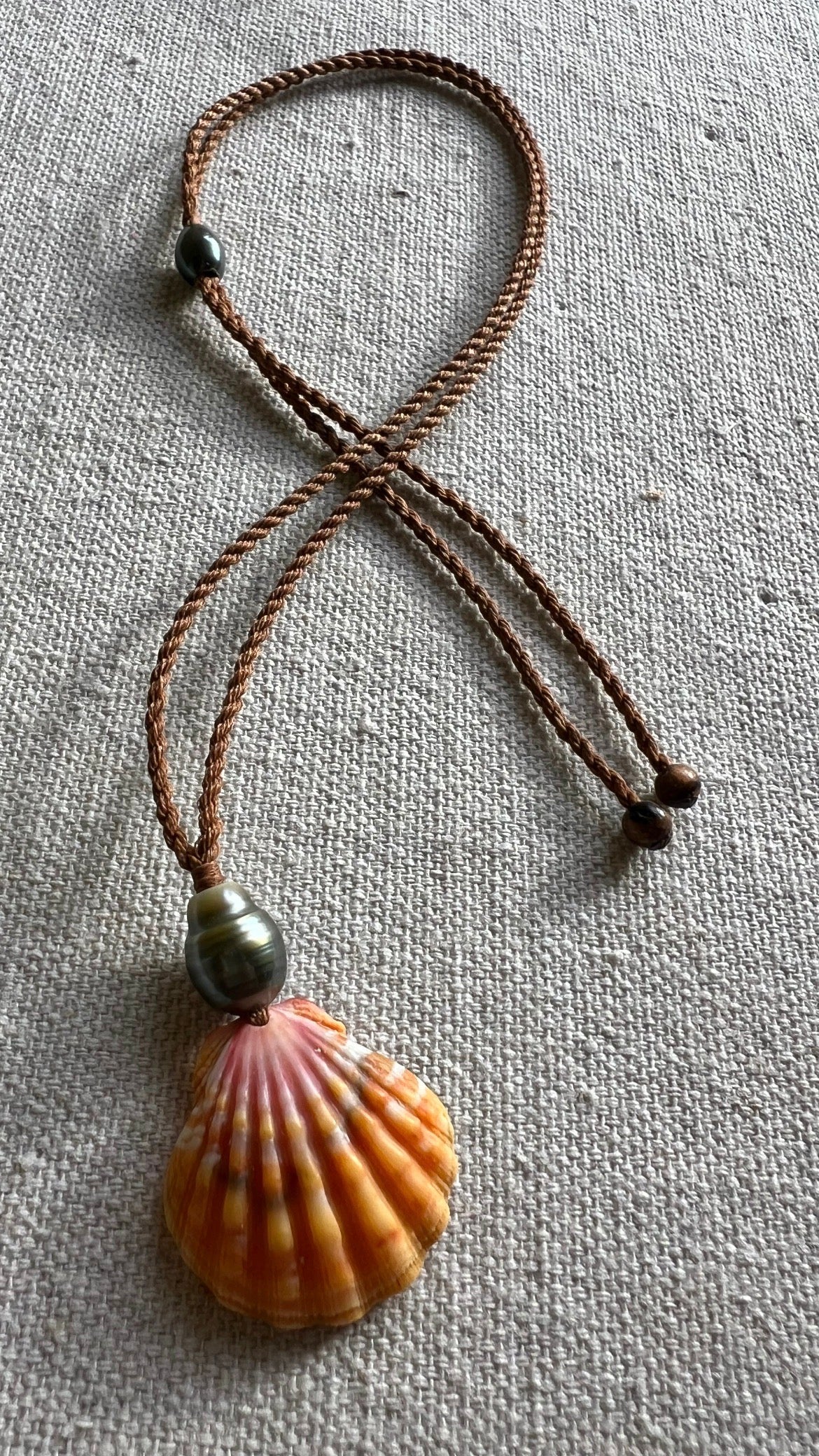 Tahitian Pearl + Sunrise Shell Necklace