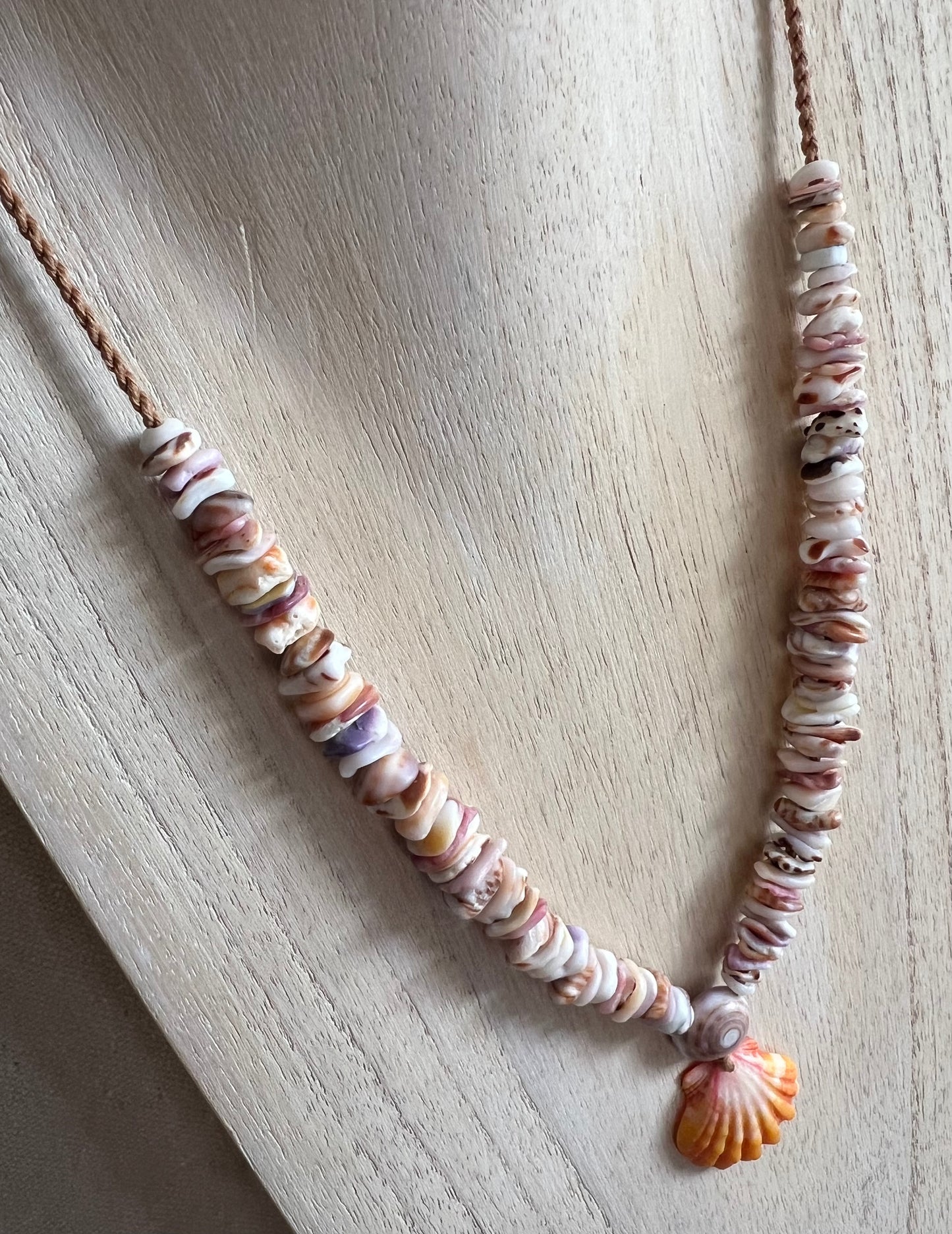 Sunrise Necklace with Puka + Moku Detail