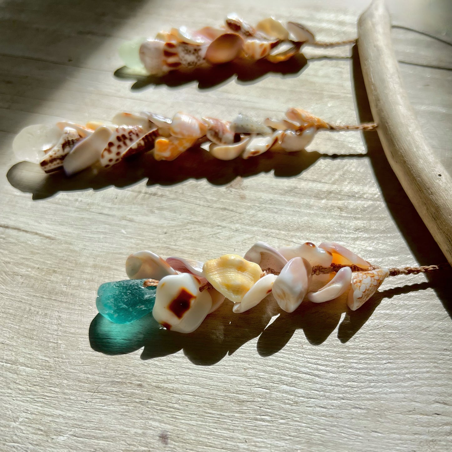 Moku Shell + Sea Glass 3 Strand Mobile