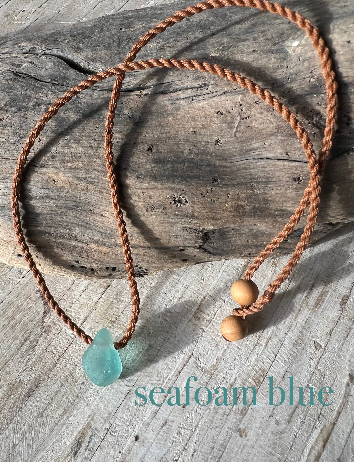 Adjustable Sea Glass Pendant Necklaces