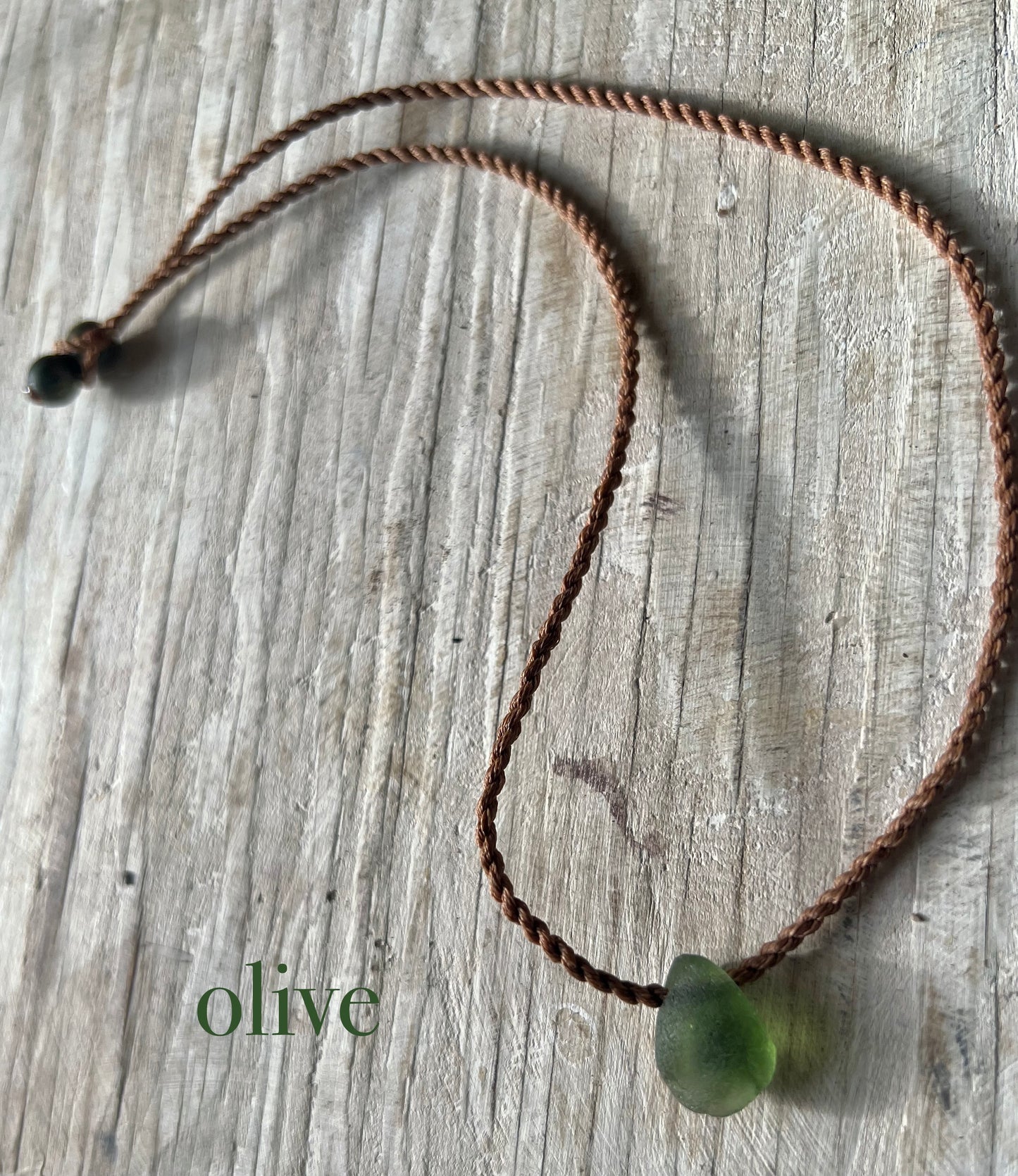 Adjustable Sea Glass Pendant Necklaces