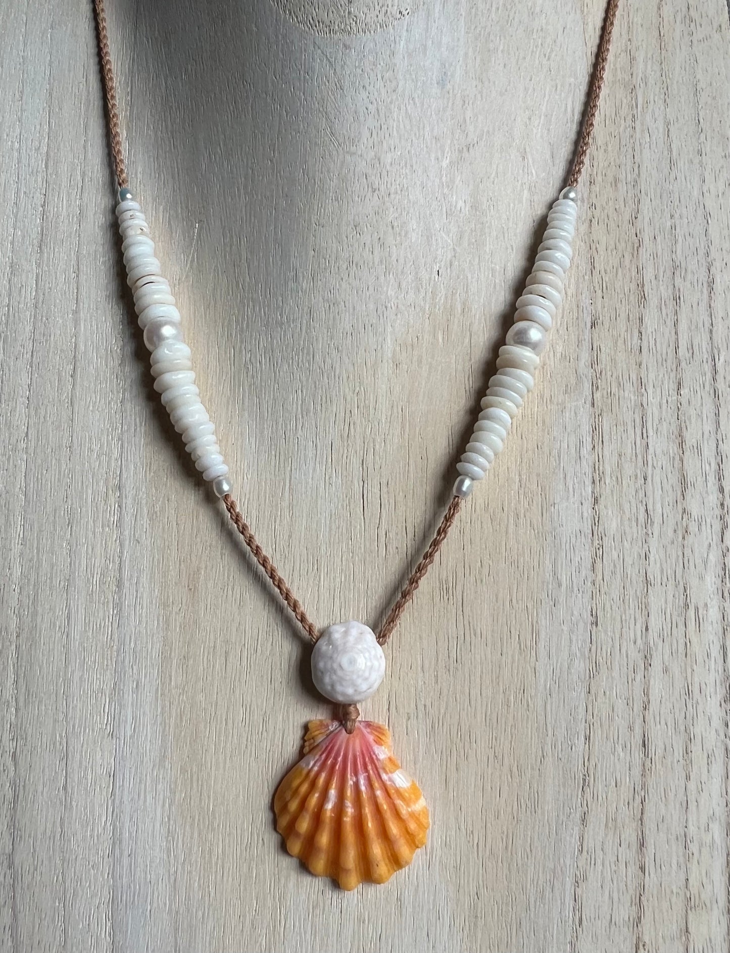Sunrise Necklace with Puka + Pearl Detail