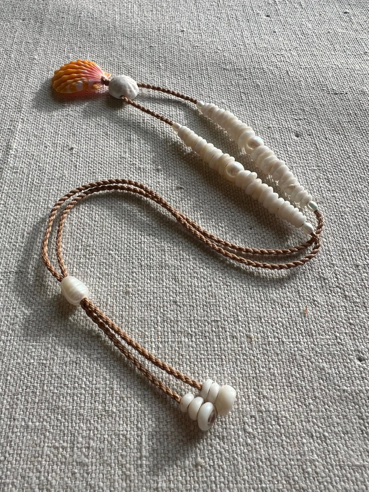 Sunrise Necklace with Puka + Pearl Detail