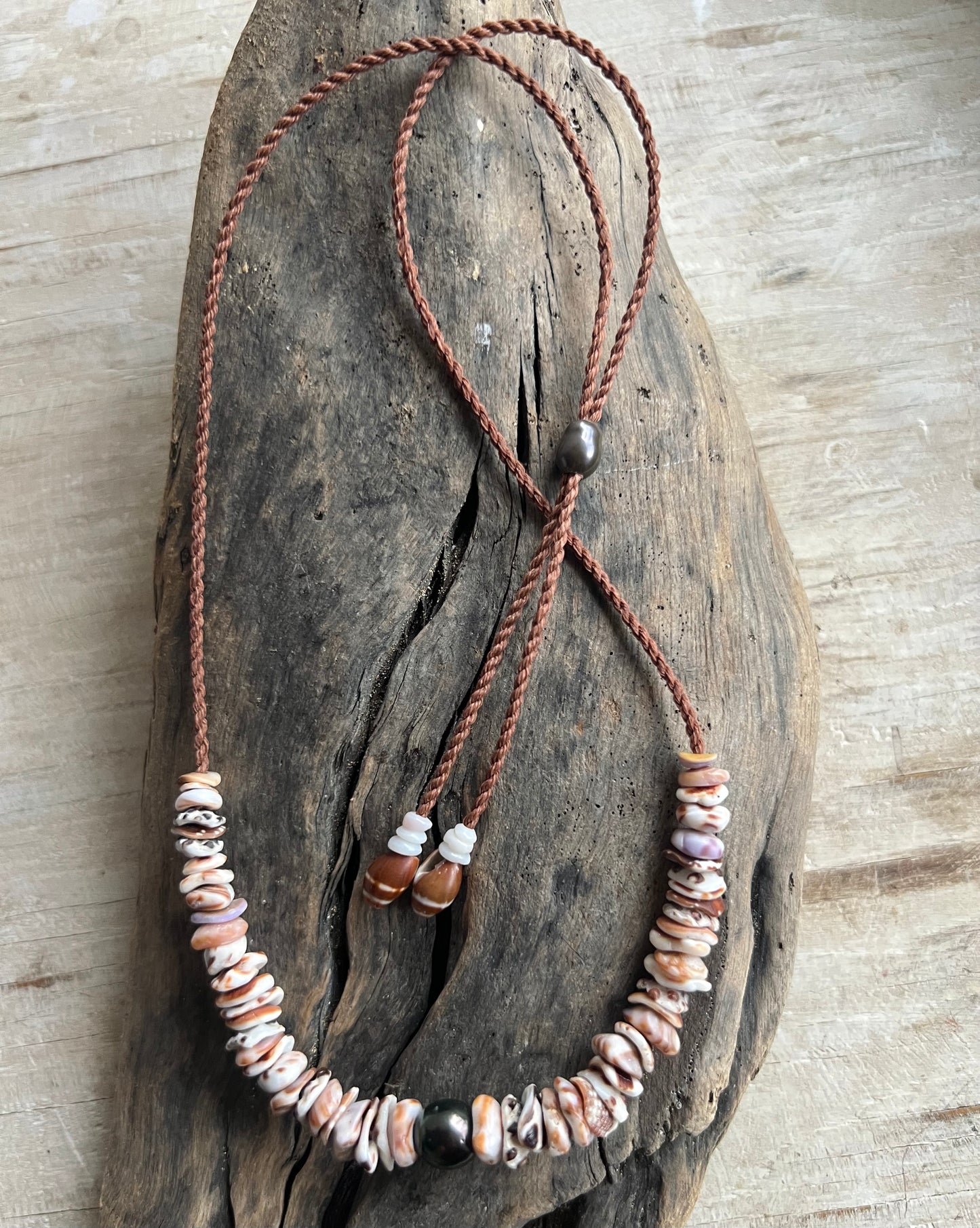 Tahitian Pearl Hapa+Moku Necklace