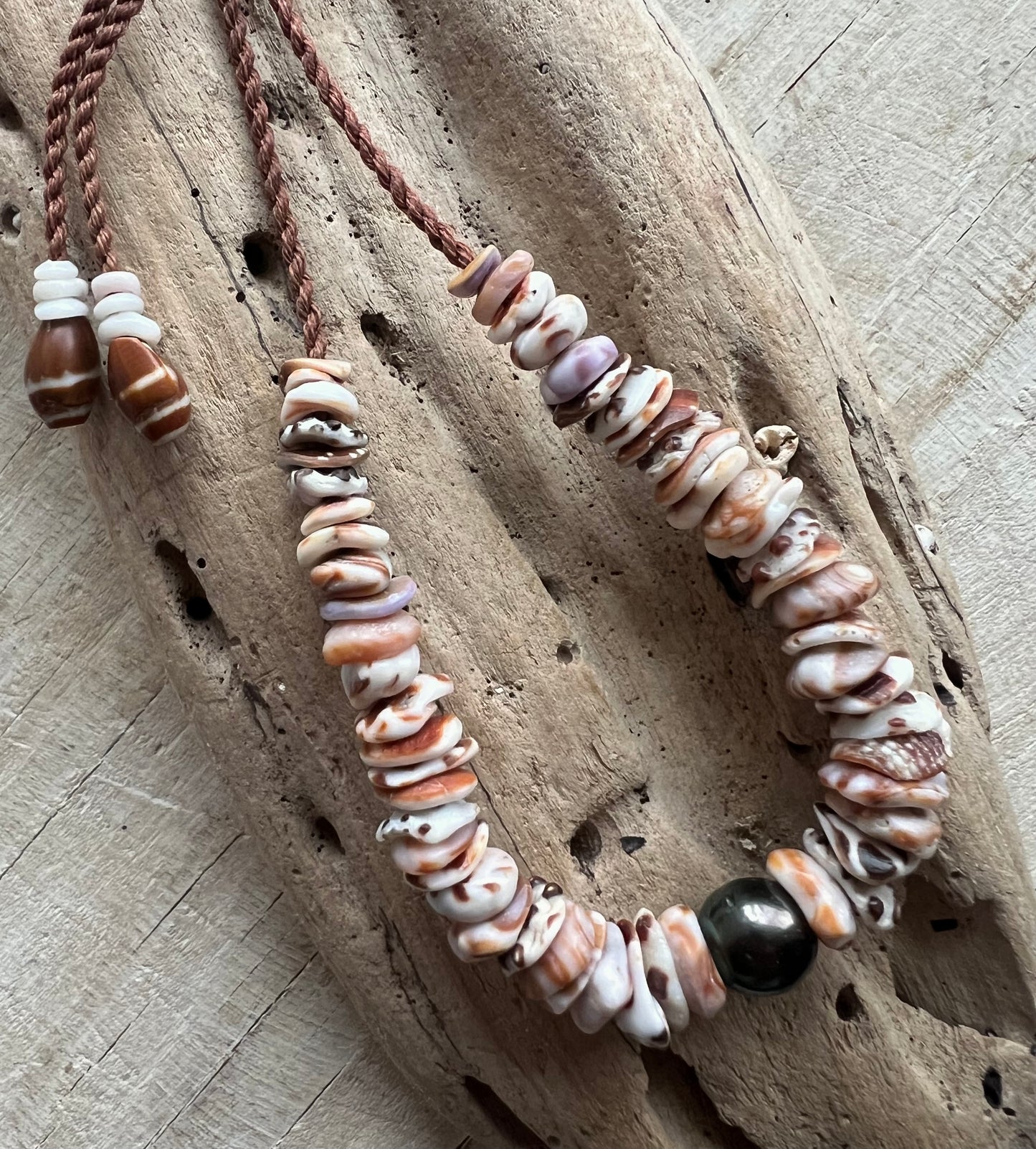 Tahitian Pearl Hapa+Moku Necklace