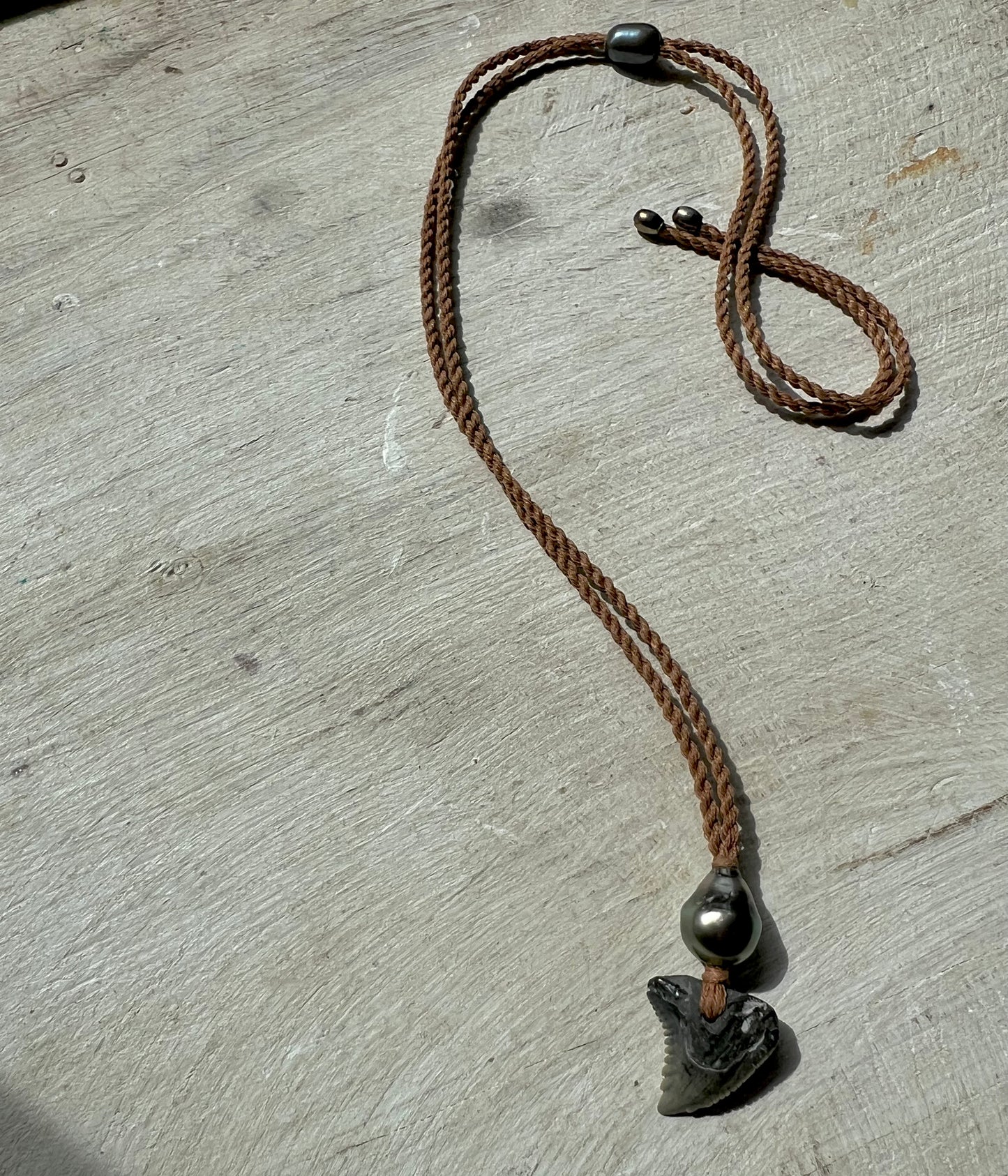 Tahitian Pearl + Shark Tooth Necklace Reserved for CCC