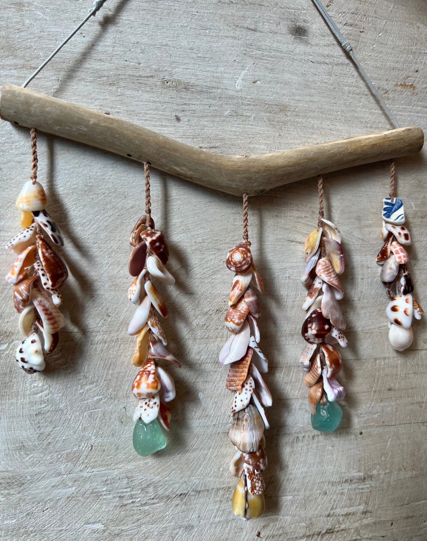 Moku Shell + Sea Glass 5 Strand Mobile
