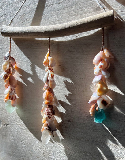Moku Shell + Sea Glass 3 Strand Mobile