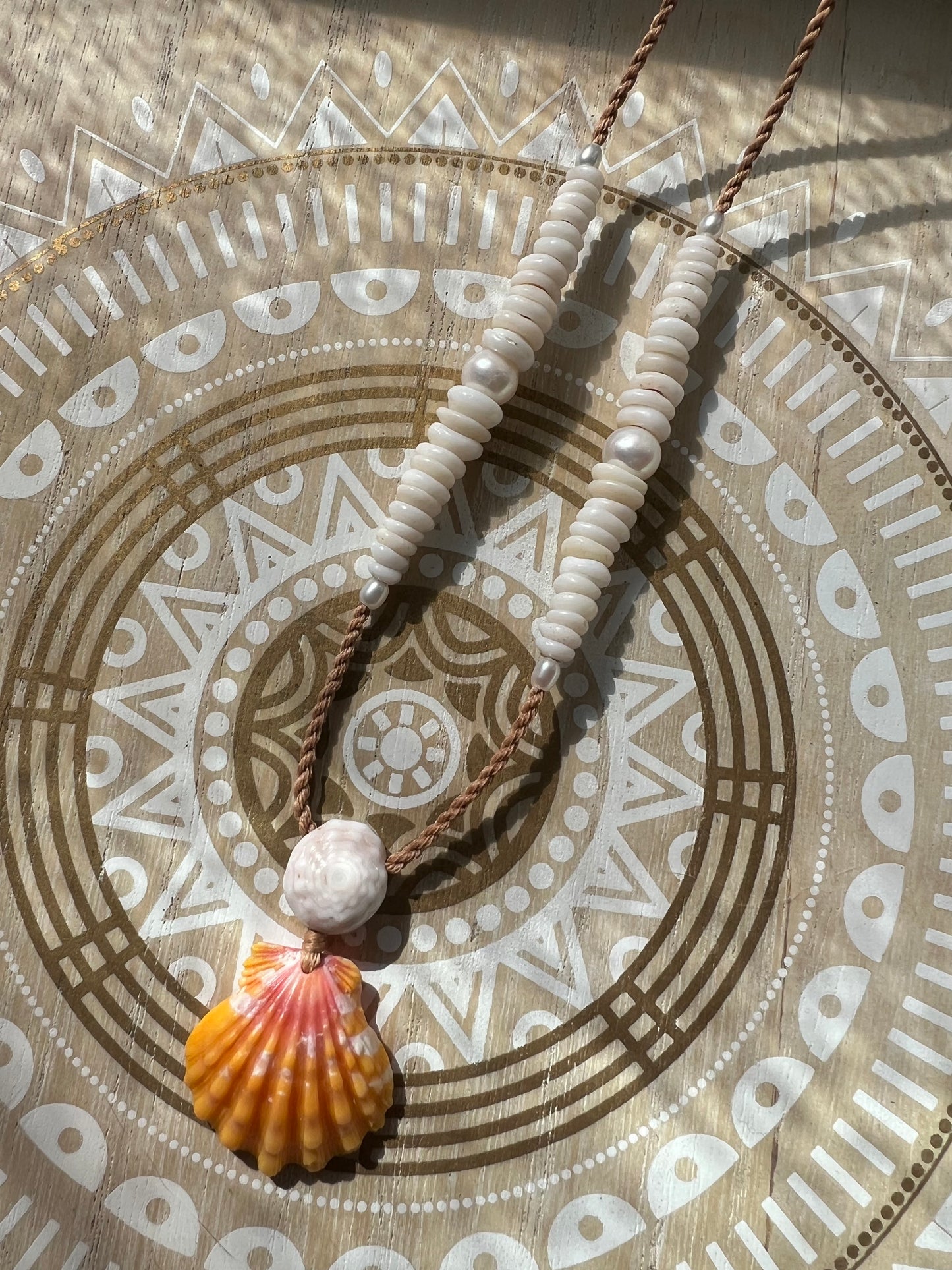 Sunrise Necklace with Puka + Pearl Detail