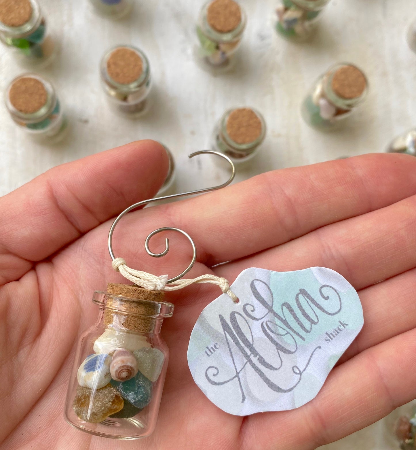 Sea Glass and Shell Vial Ornament