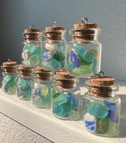 Sea Glass and Shell Vial Ornament