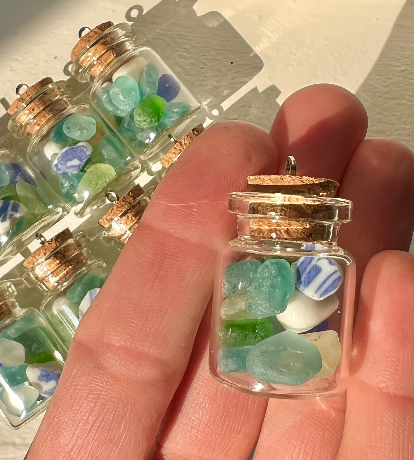 Sea Glass and Shell Vial Ornament