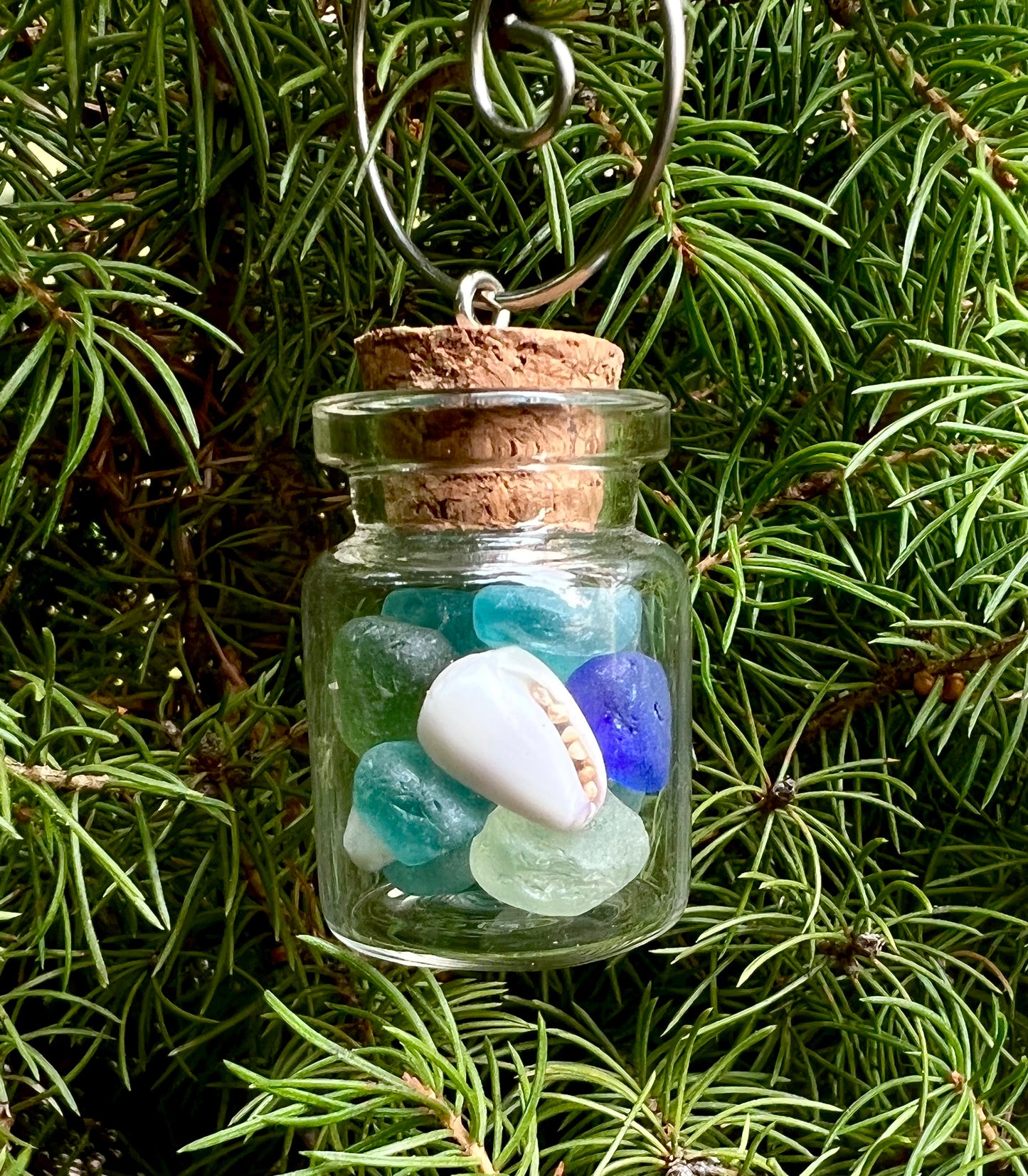 Sea Glass and Shell Vial Ornament