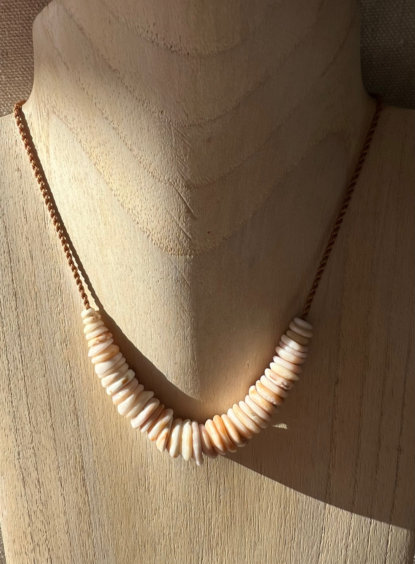 Patterned Puka Necklace (natural holes)