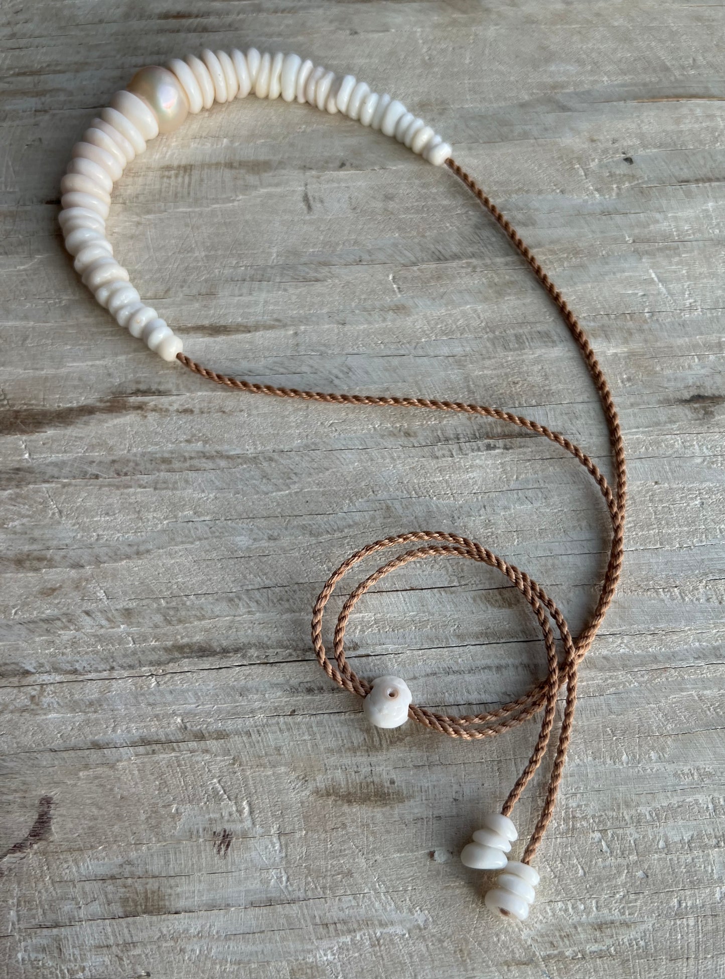 Off White Hapa Puka Necklace