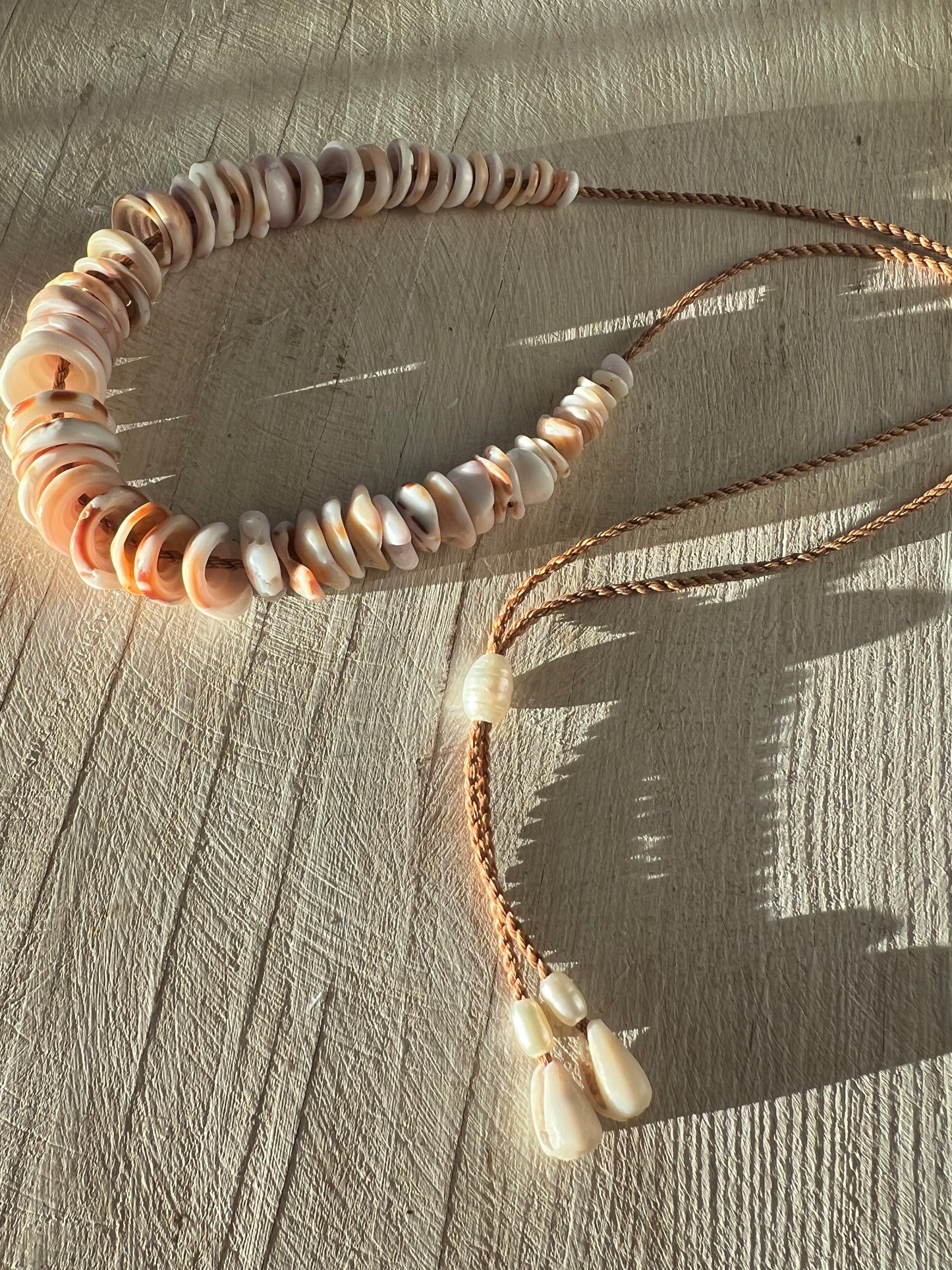 Patterned Puka Necklace (natural holes)