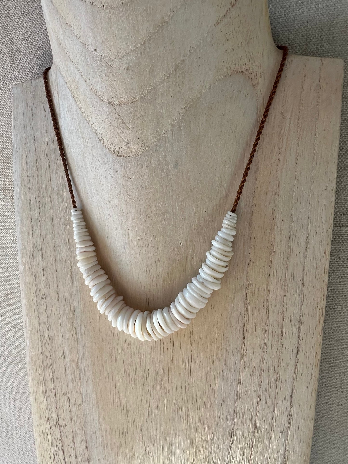 Sun Bleached Puka Necklace (natural holes)