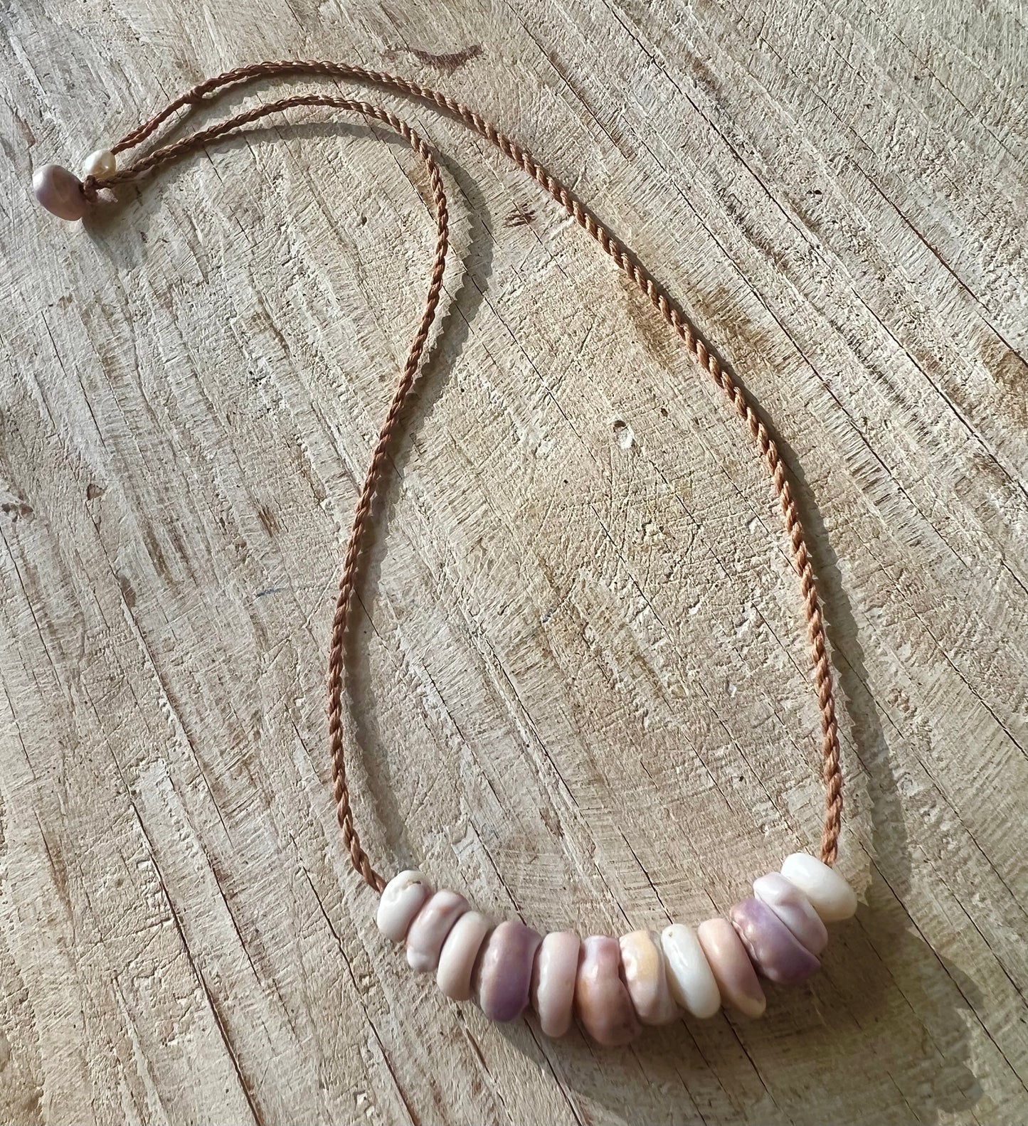 Puka Mini Bar Necklace ~ Lavender