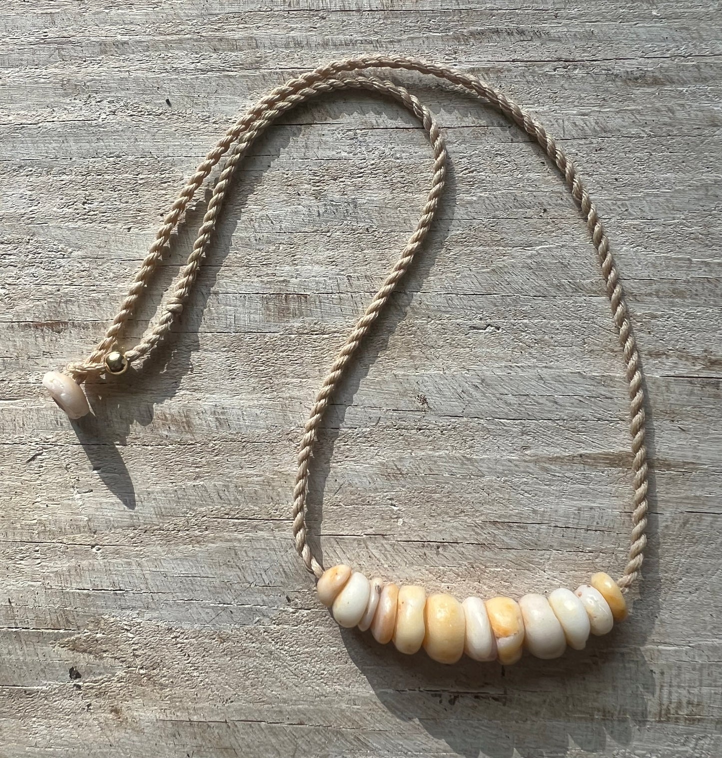 Puka Mini Bar Necklace ~ Gold