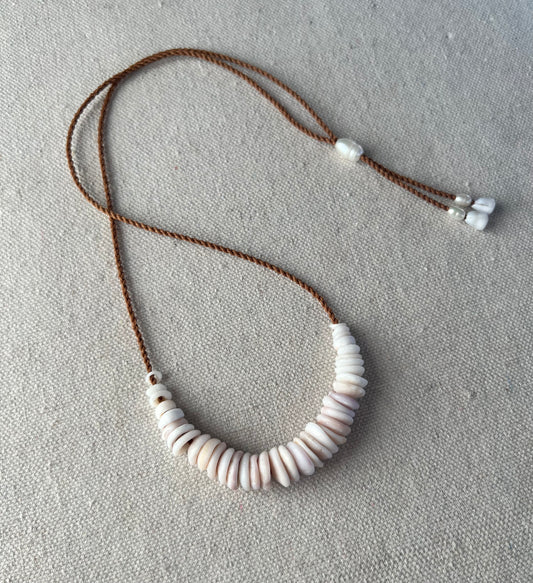 Pastel Lavender Puka Necklace (natural holes)