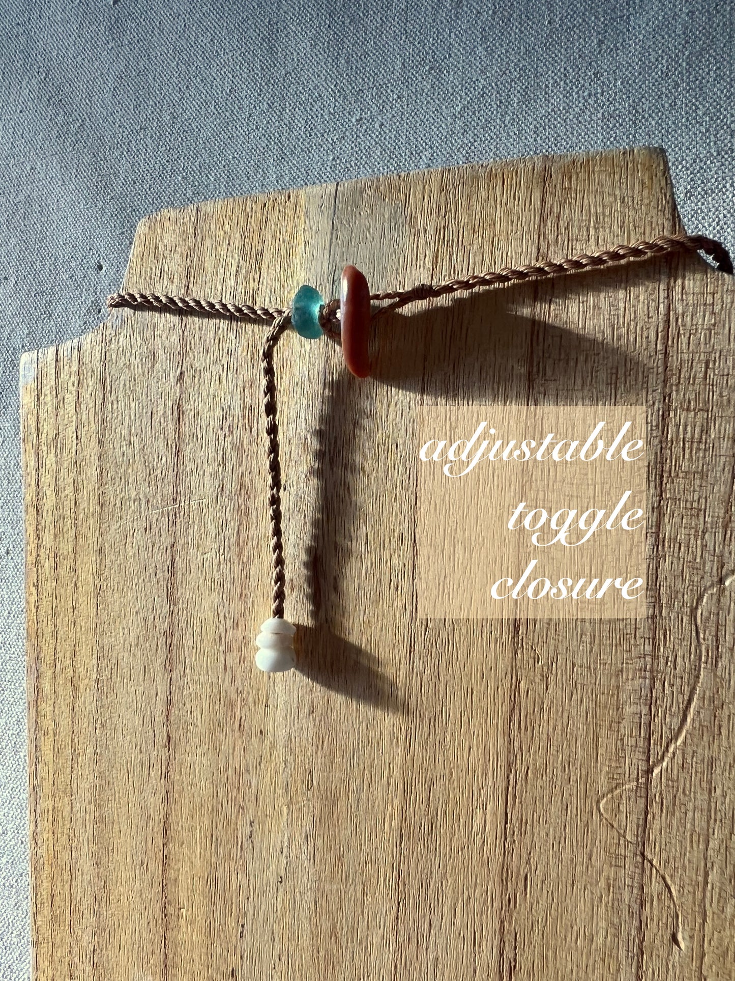 Sea Glass Hapa + Moku Necklace