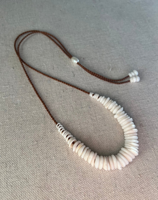 Sun Bleached Puka Necklace (natural holes)