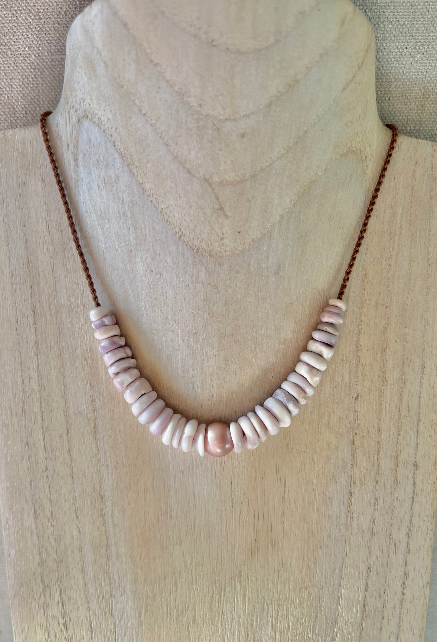 Lavender Hapa Puka Necklace