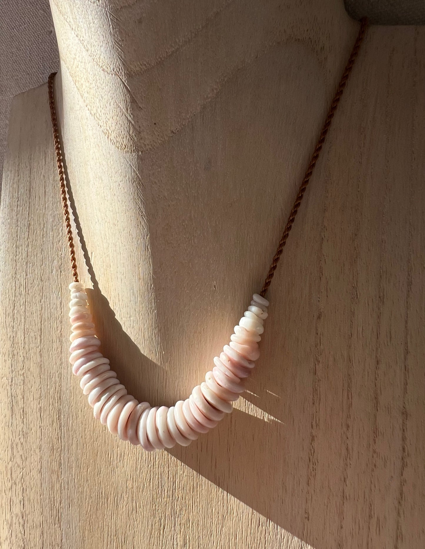 Pastel Lavender Puka Necklace (natural holes)