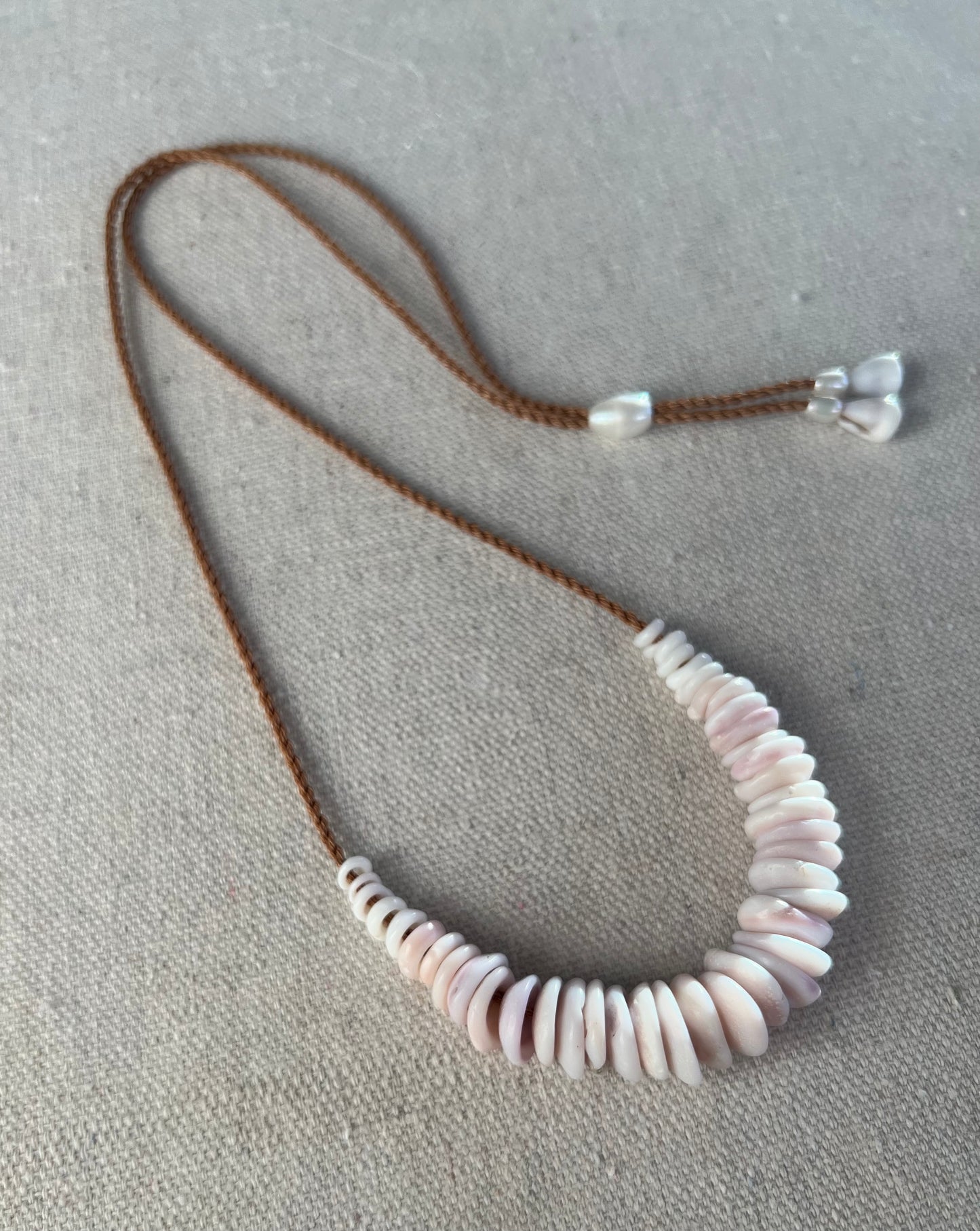 Pastel Lavender Puka Necklace (natural holes)