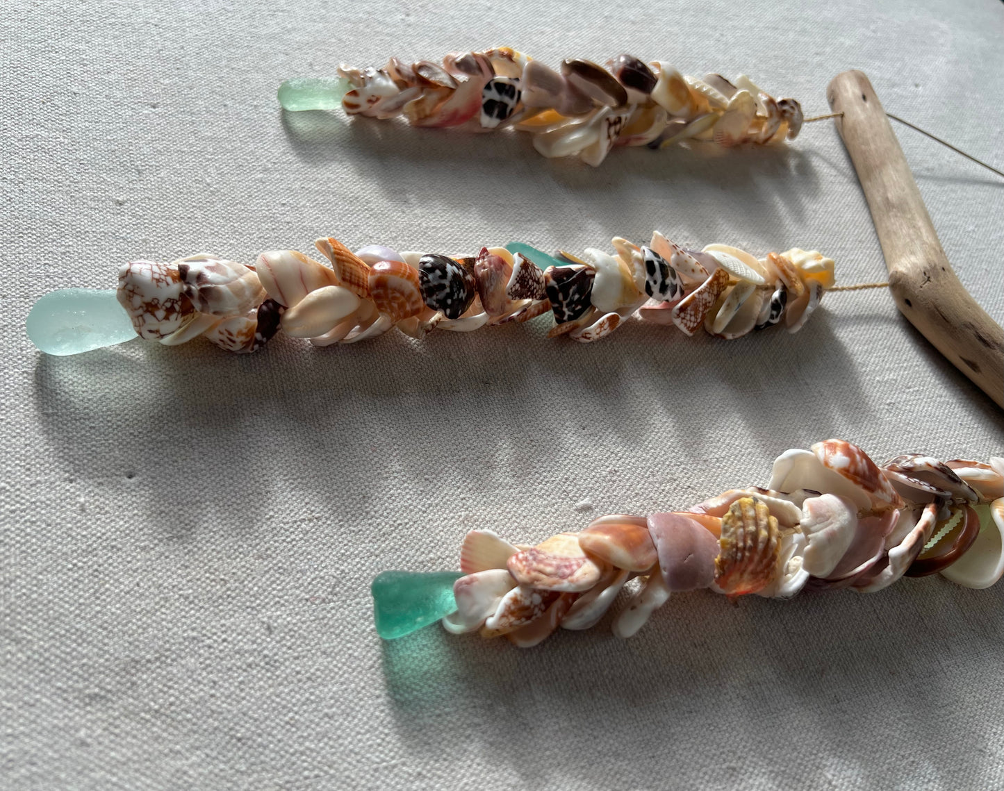 Moku Shell + Sea Glass 3 Strand Mobile