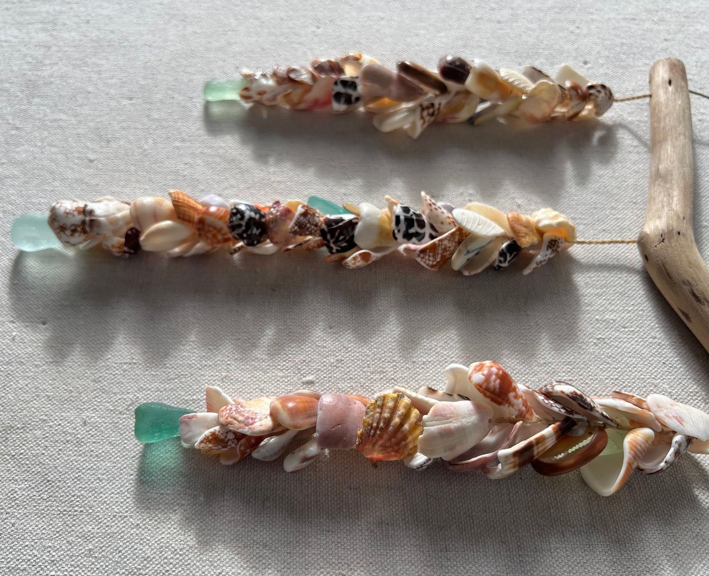 Moku Shell + Sea Glass 3 Strand Mobile