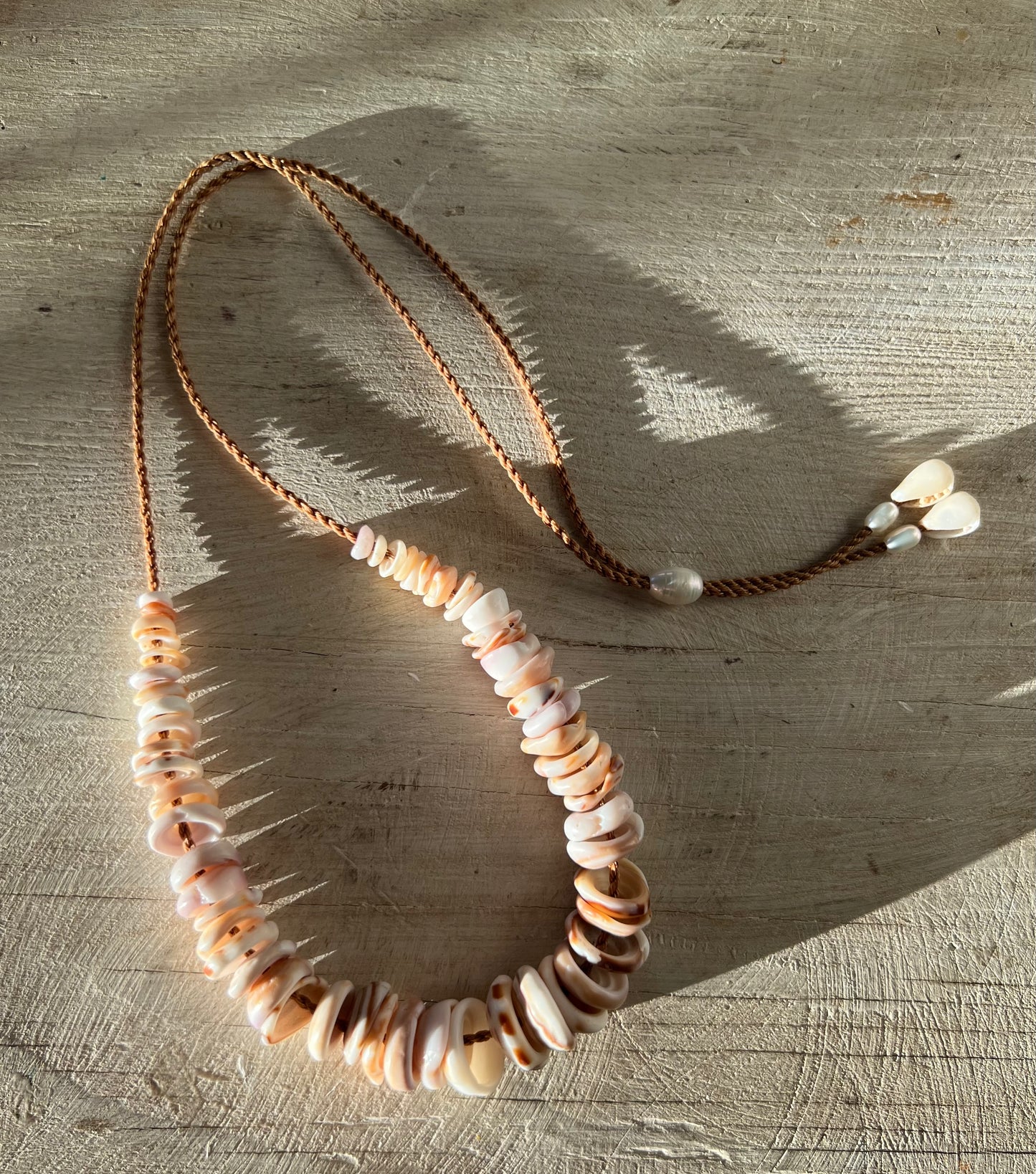 Patterned Puka Necklace (natural holes)