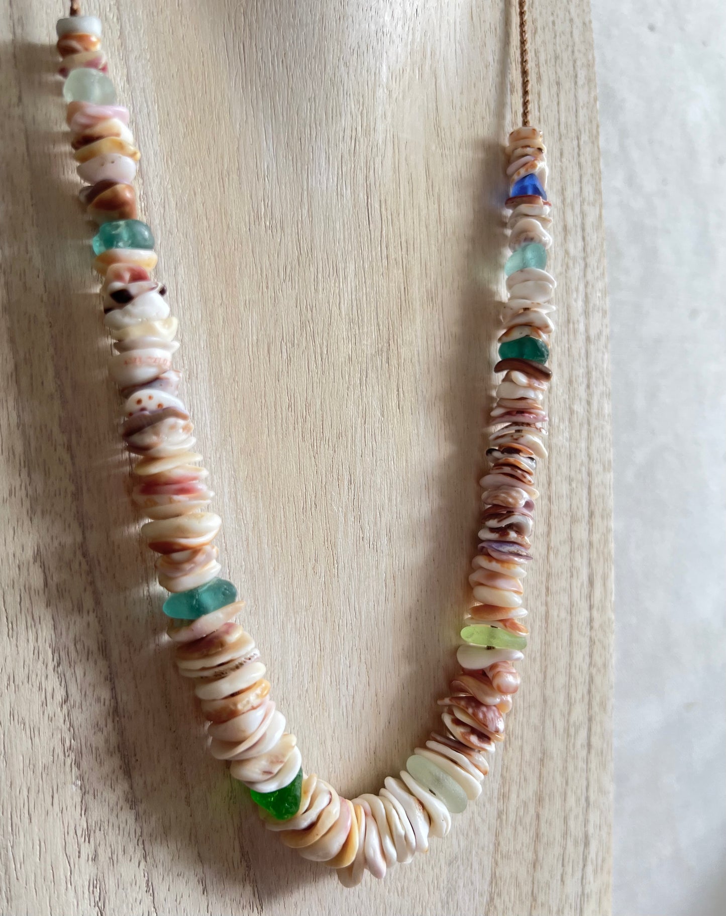 Sea Glass Hapa+Moku Necklace