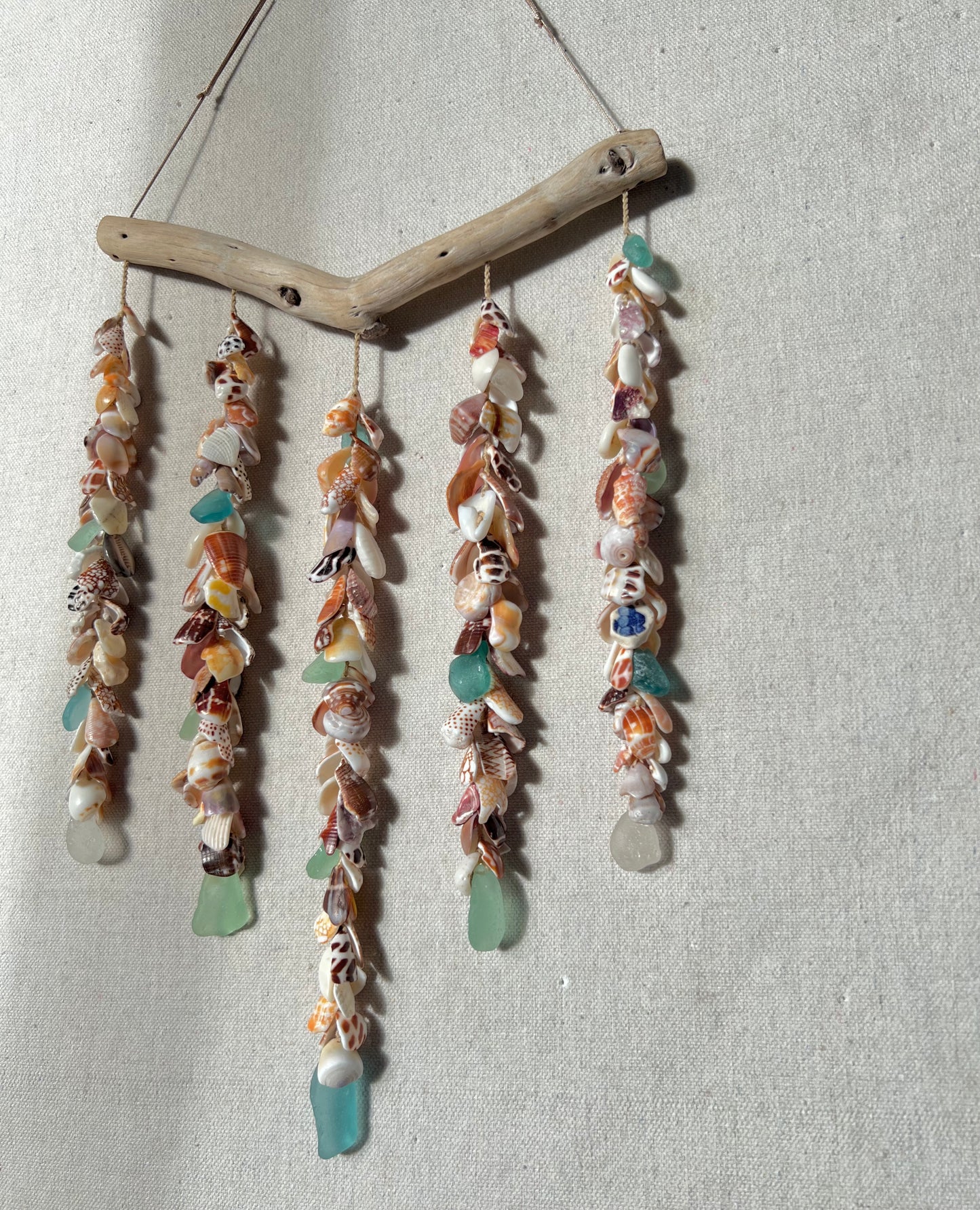 Moku Shell + Sea Glass 5 Strand Mobile