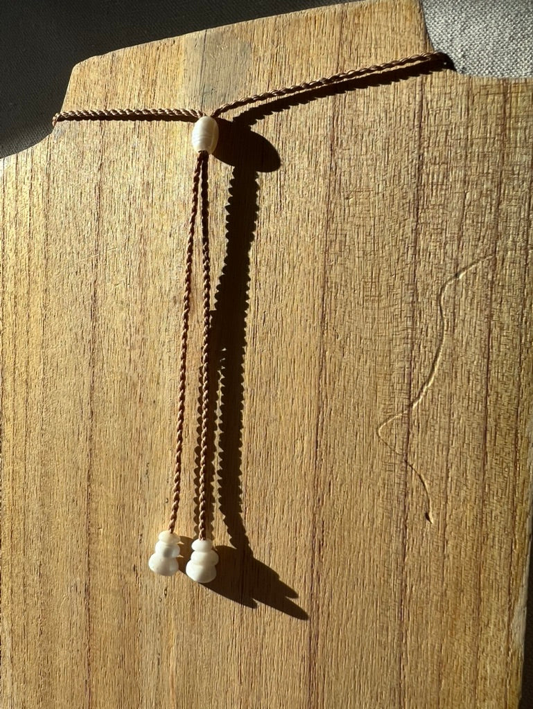 Sea Glass Hapa + Moku Necklace