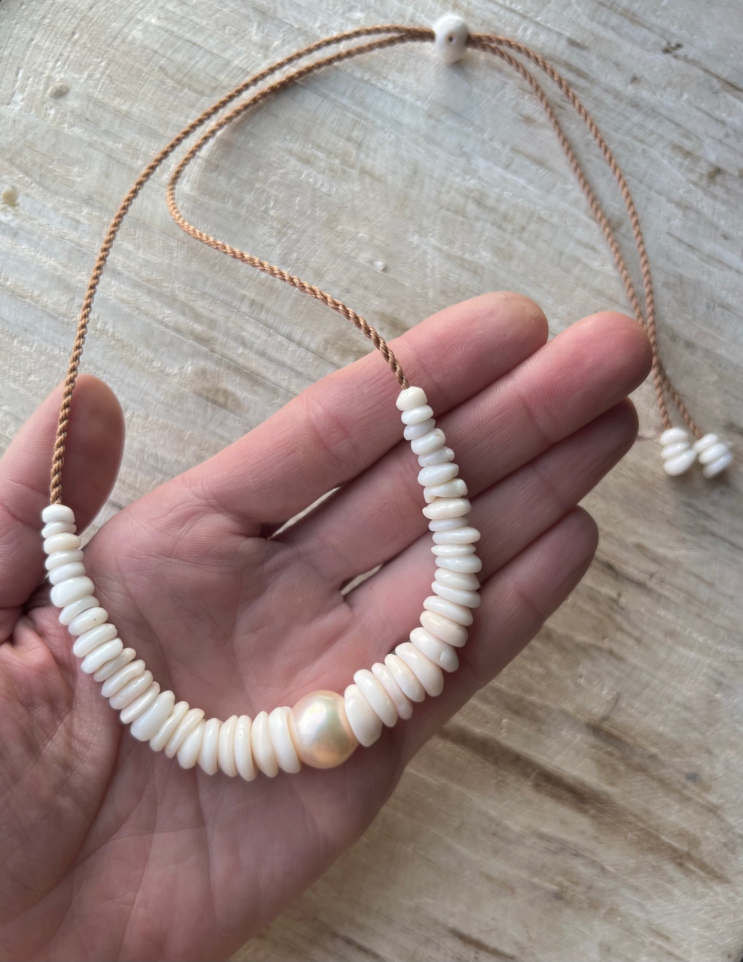 Off White Hapa Puka Necklace