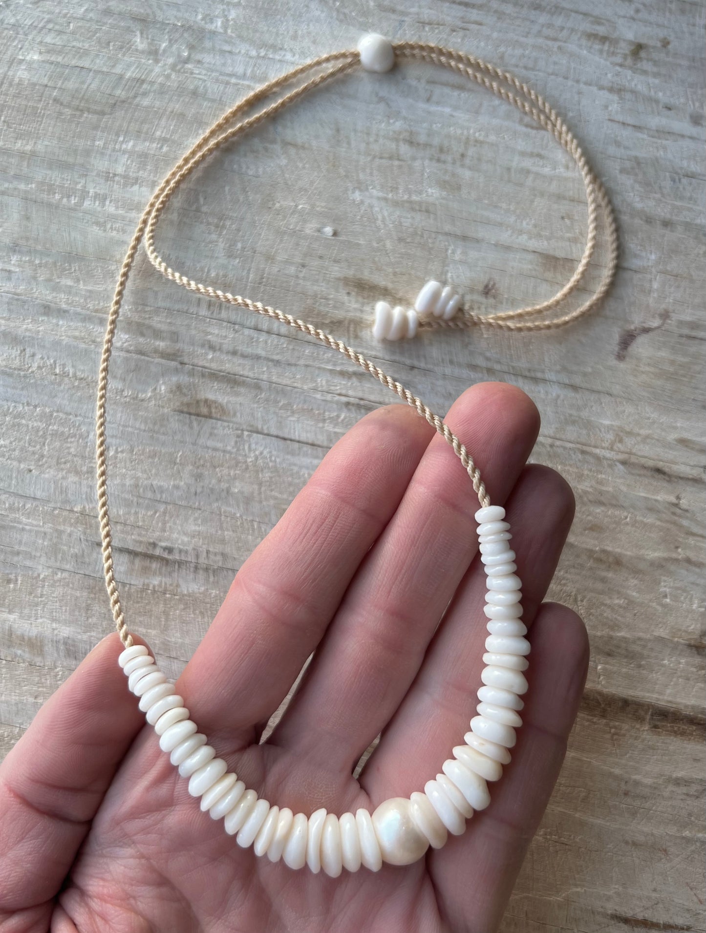Classic White Hapa Puka Necklace