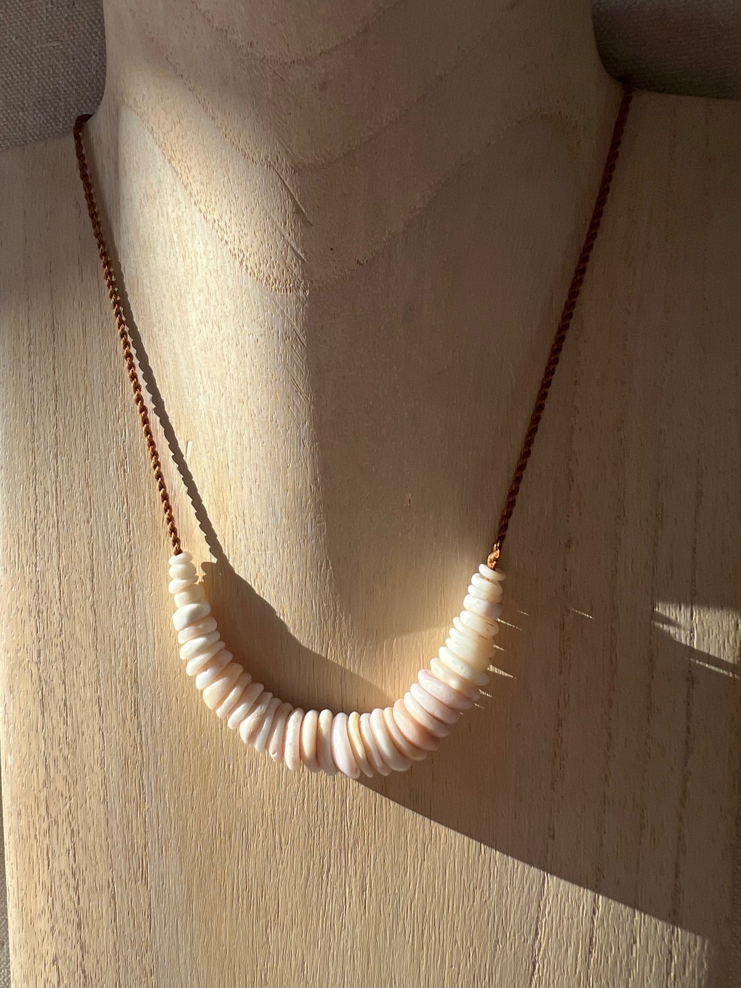 Pastel Lavender Puka Necklace (natural holes)