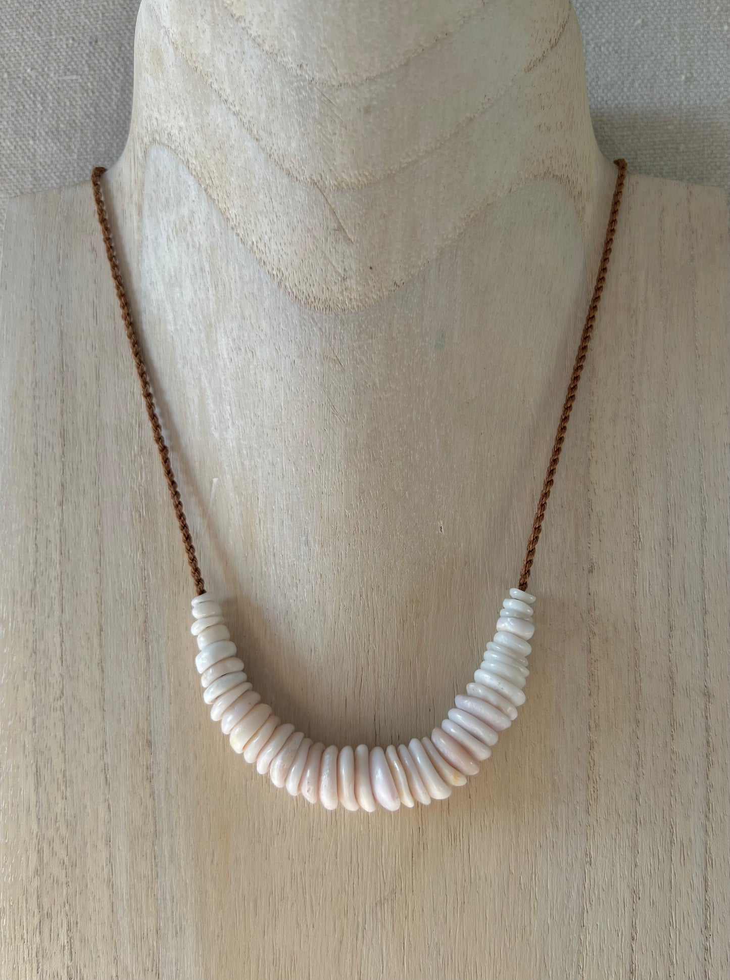 Pastel Lavender Puka Necklace (natural holes)