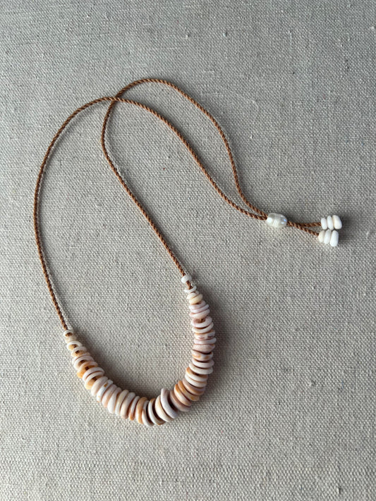 Patterned Puka Necklace (natural holes)