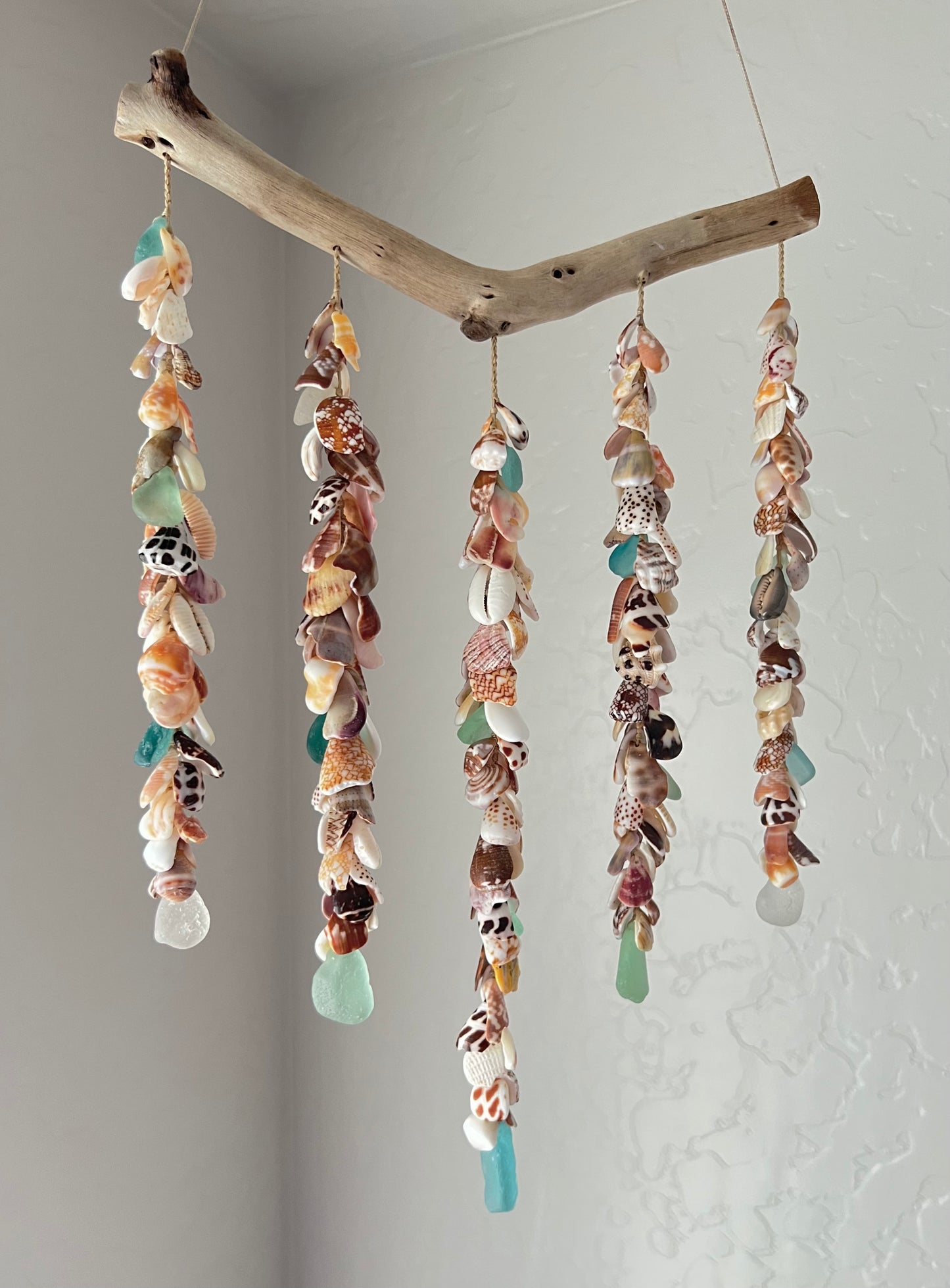 Moku Shell + Sea Glass 5 Strand Mobile