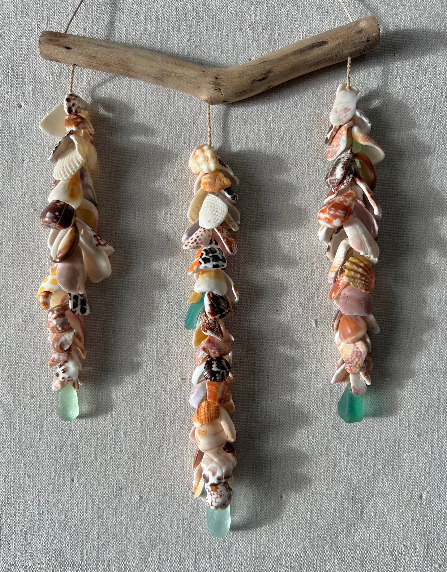 Moku Shell + Sea Glass 3 Strand Mobile