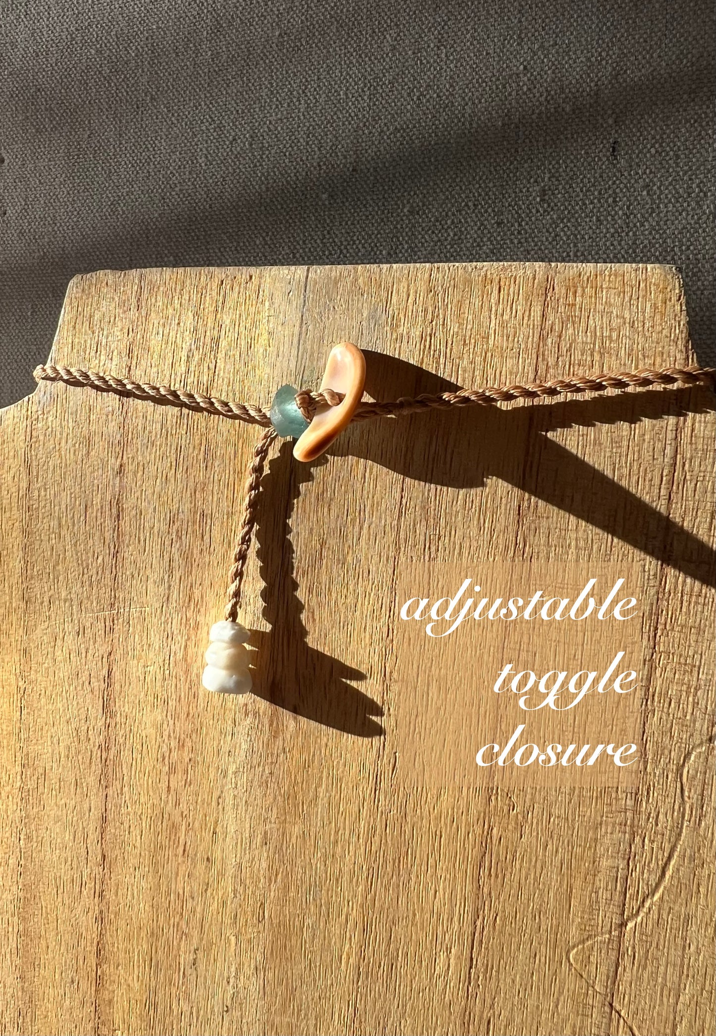 Sea Glass Hapa + Moku Necklace