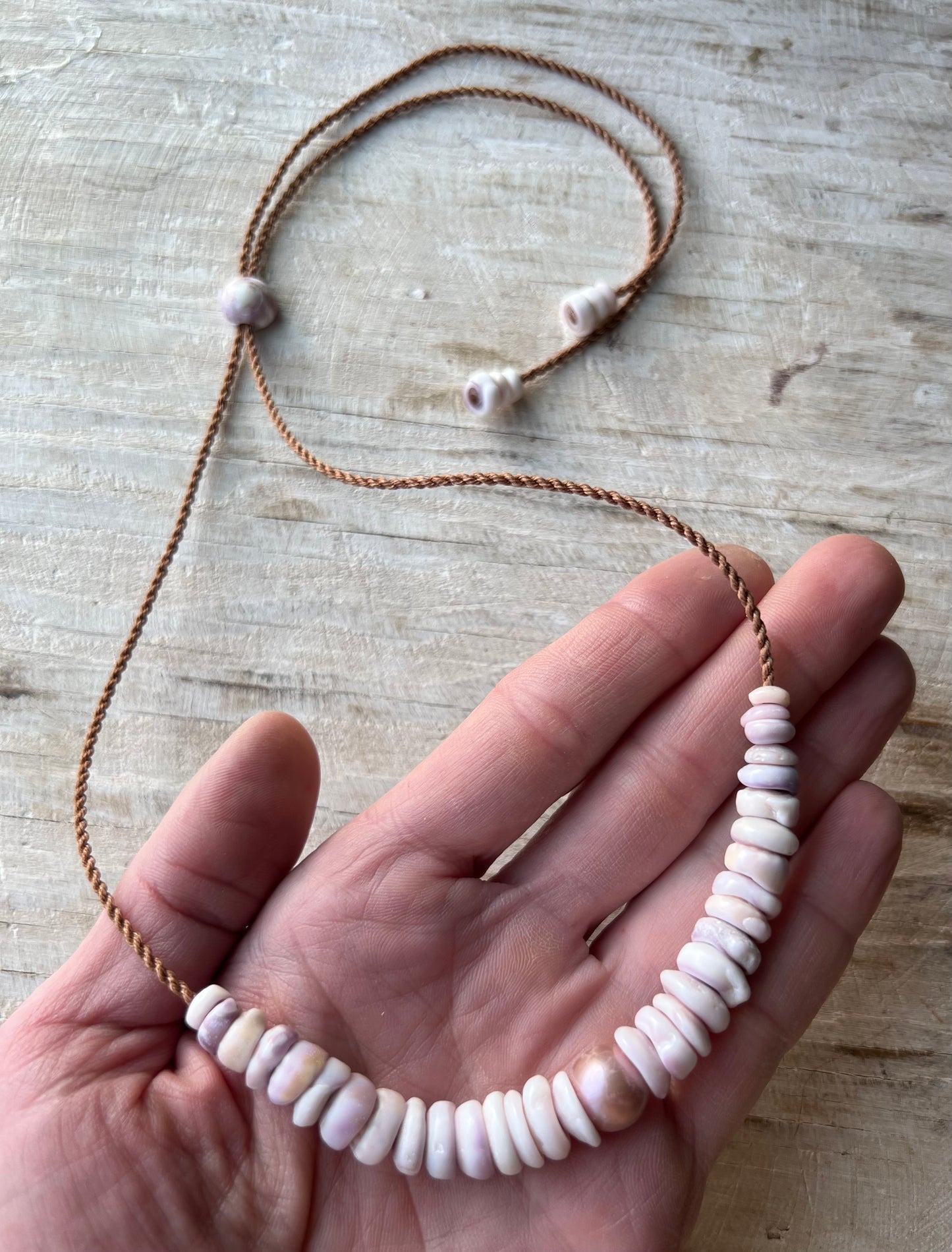 Lavender Hapa Puka Necklace