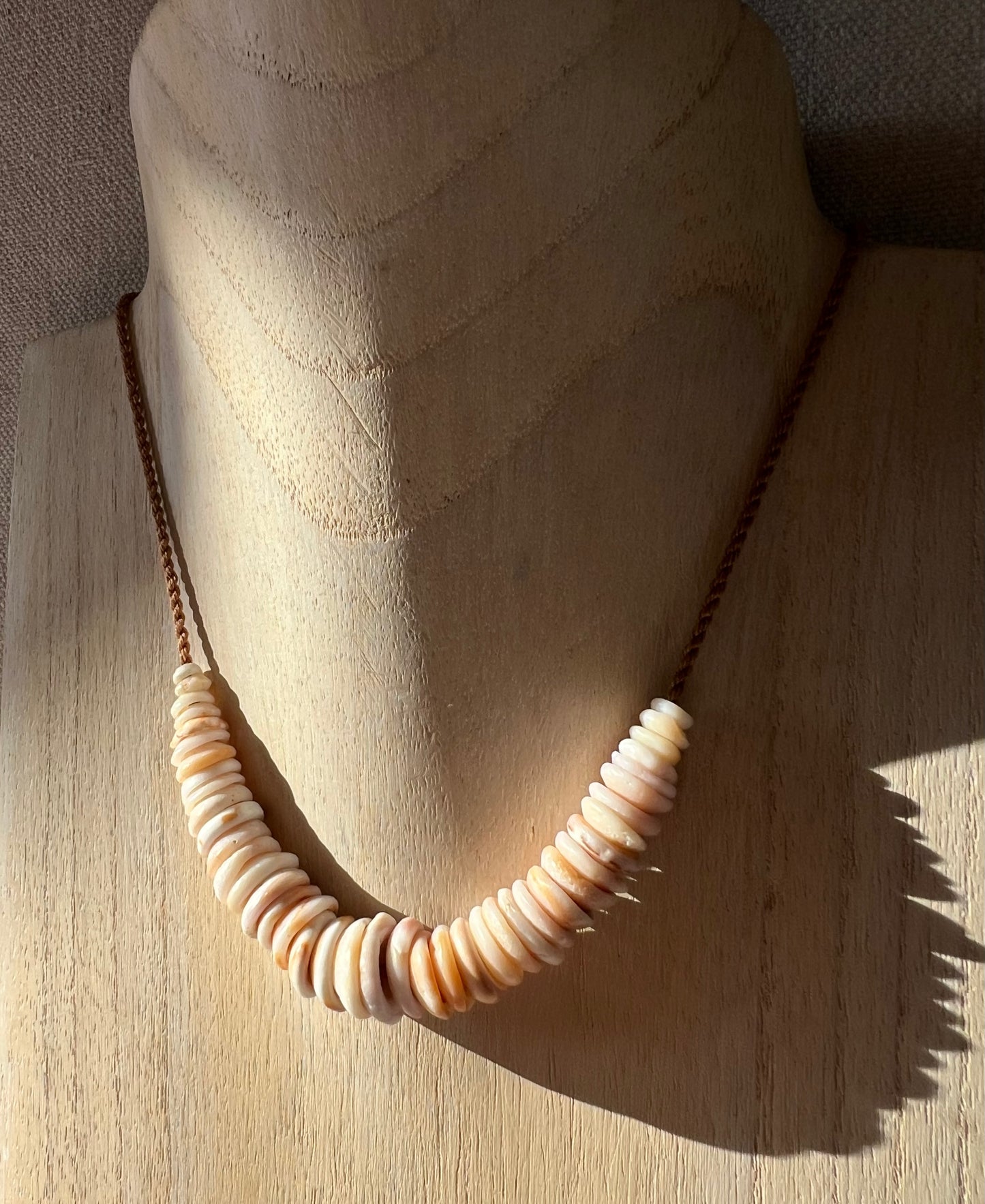Patterned Puka Necklace (natural holes)