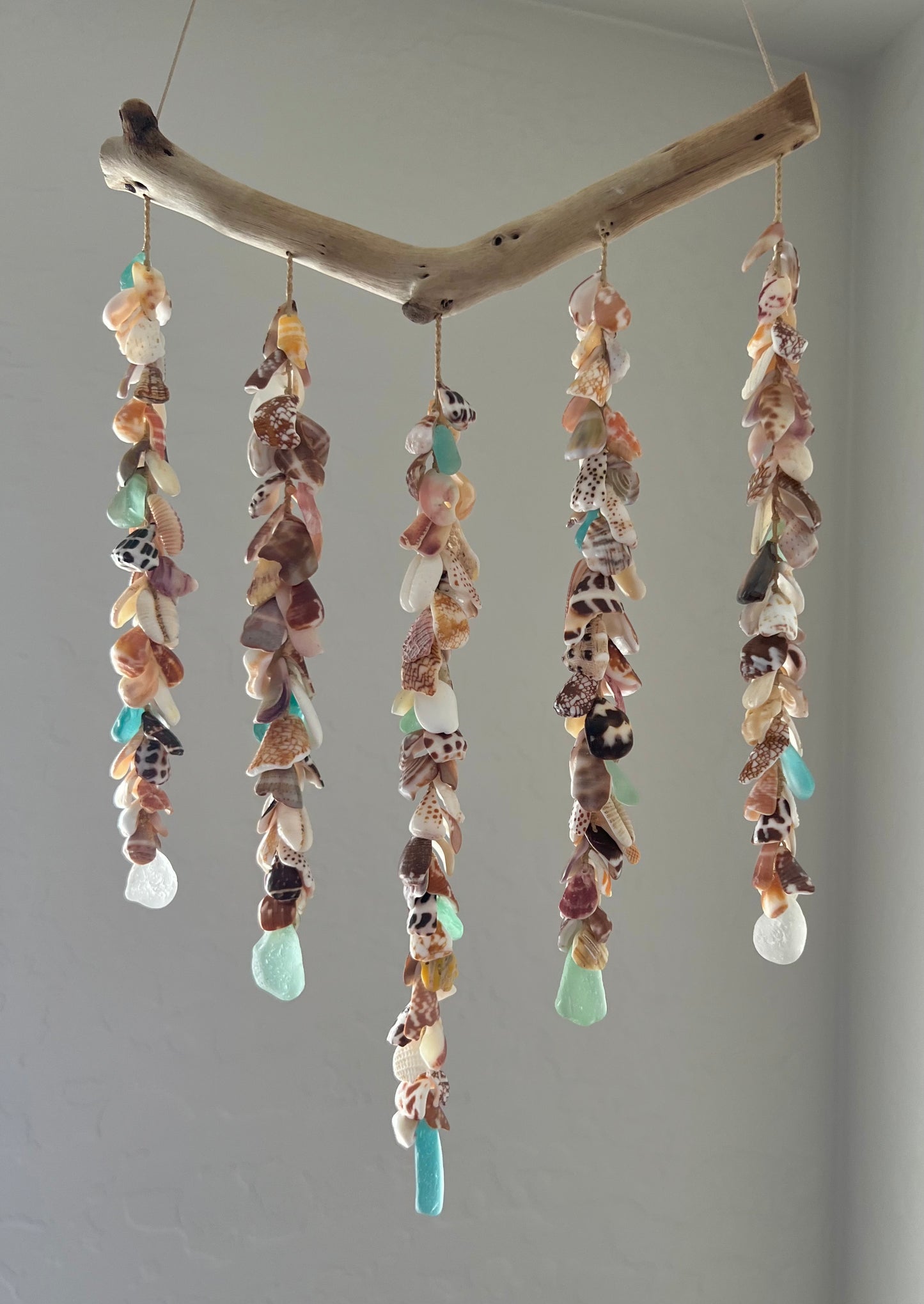 Moku Shell + Sea Glass 5 Strand Mobile