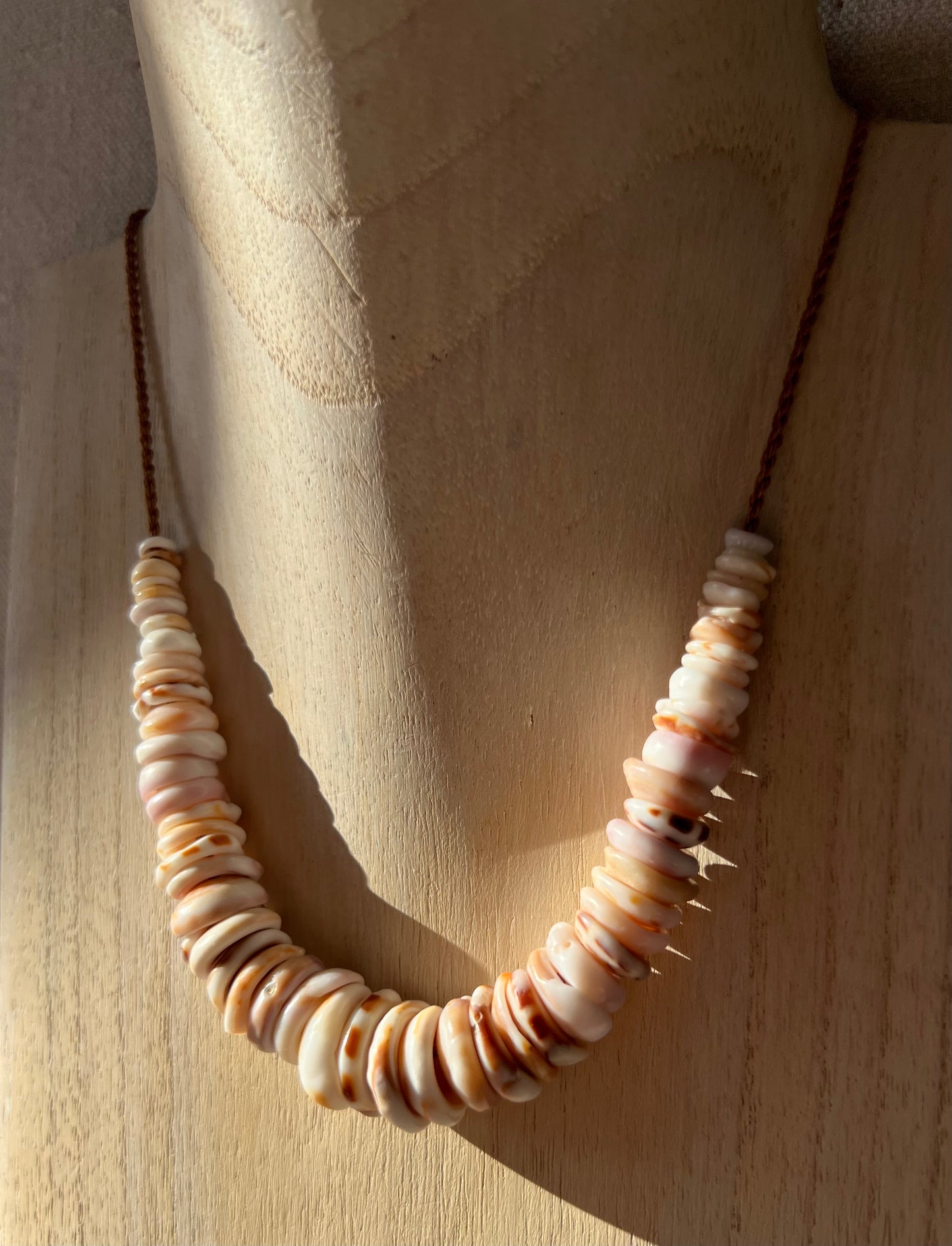 Patterned Puka Necklace (natural holes)