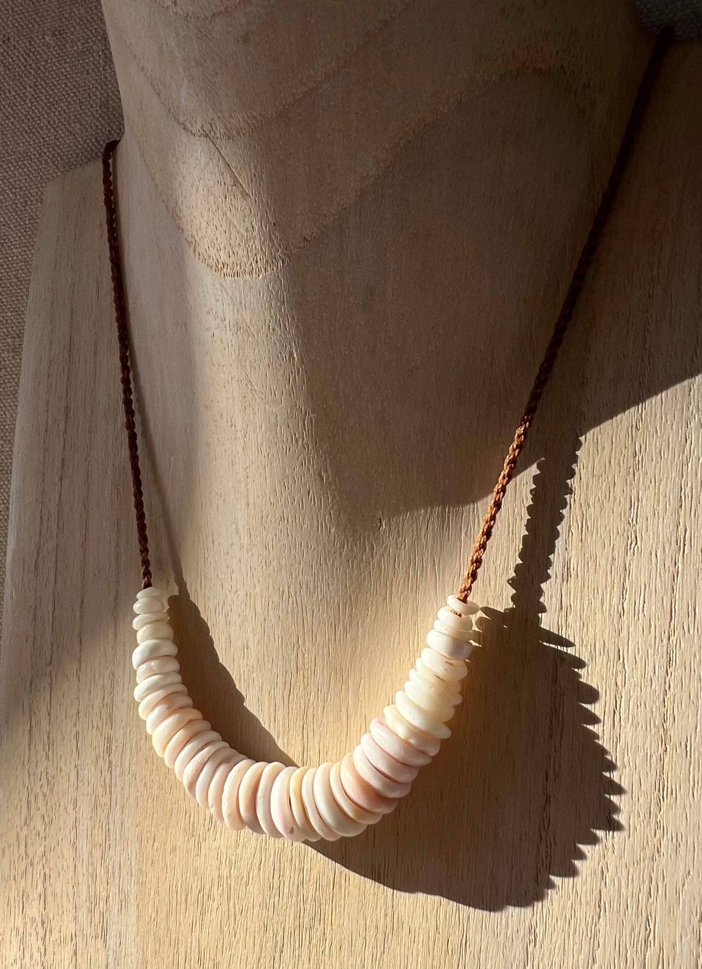 Pastel Lavender Puka Necklace (natural holes)